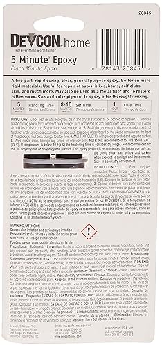 Miniatura 2 de ITW Devcon 20845 Devcon Home - Adhesivo de anclaje epoxi de alta resistencia, 5 minutos, 84 onzas, 1 paquete, transparente