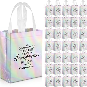 36 Pcs Thank You Reusable Gift Bags Employee Appreciation Gift Bags Sometimes You Forget Youre Awesome Team Appreciation Gift for Employee Teacher Student Coworker Secretary Assistant GiftSilver