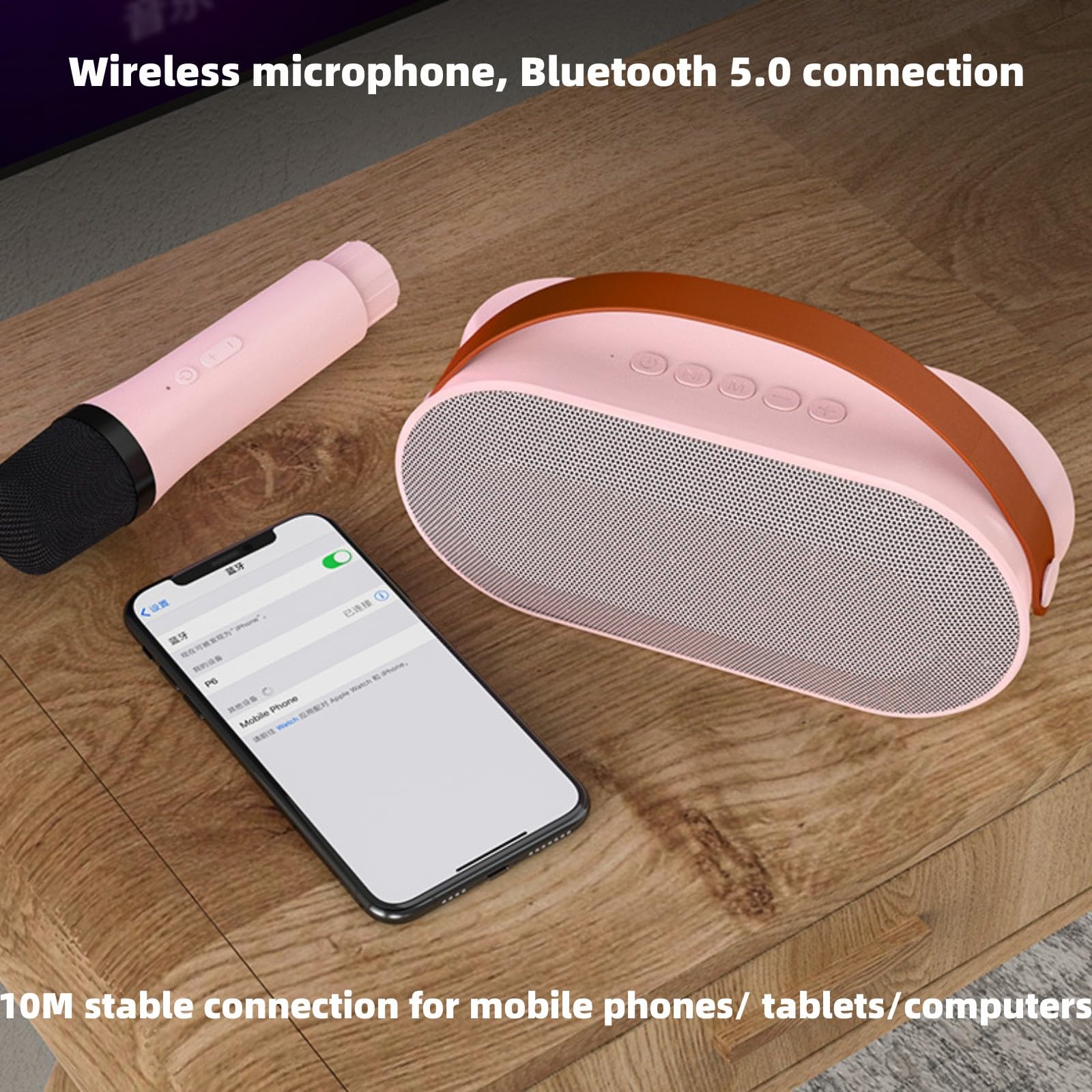 Zabawki do karaoke dla chłopców i dziewcząt z mikrofonem 1/2, przenośna maszyna do karaoke ze światłem LED, głośnik Bluetooth z bezprzewodowymi mikrofonami, prezenty dla dzieci i dorosłych, rodziny,