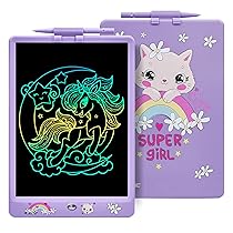 DYNASONIC (DYNA-PM Gatto) Tavoletta di scrittura LCD a colori da 10 pollici per bambini. Tavola da disegno magnetica. Giocattolo educativo. Regalo per bambini. Lavagna per bambini 2 3 4 5 6 7 8 anni