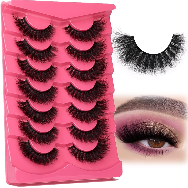 Cílios postiços FANXITON 8D estilo cat eye, 16 mm, 7 pares