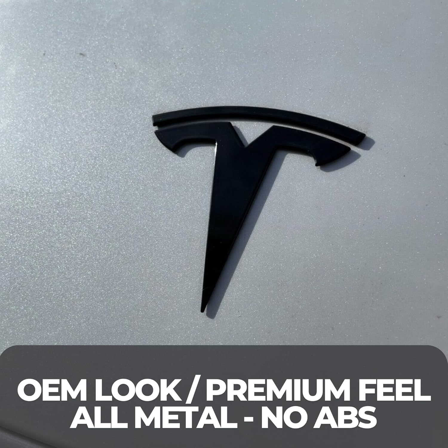 Metal T Logo Tesla Letters Performance Ludicrous Emblem Logo Decal Sticker Front Rear Tailgate in Matte Black for Tesla Model Y Juniper Launch Edition
