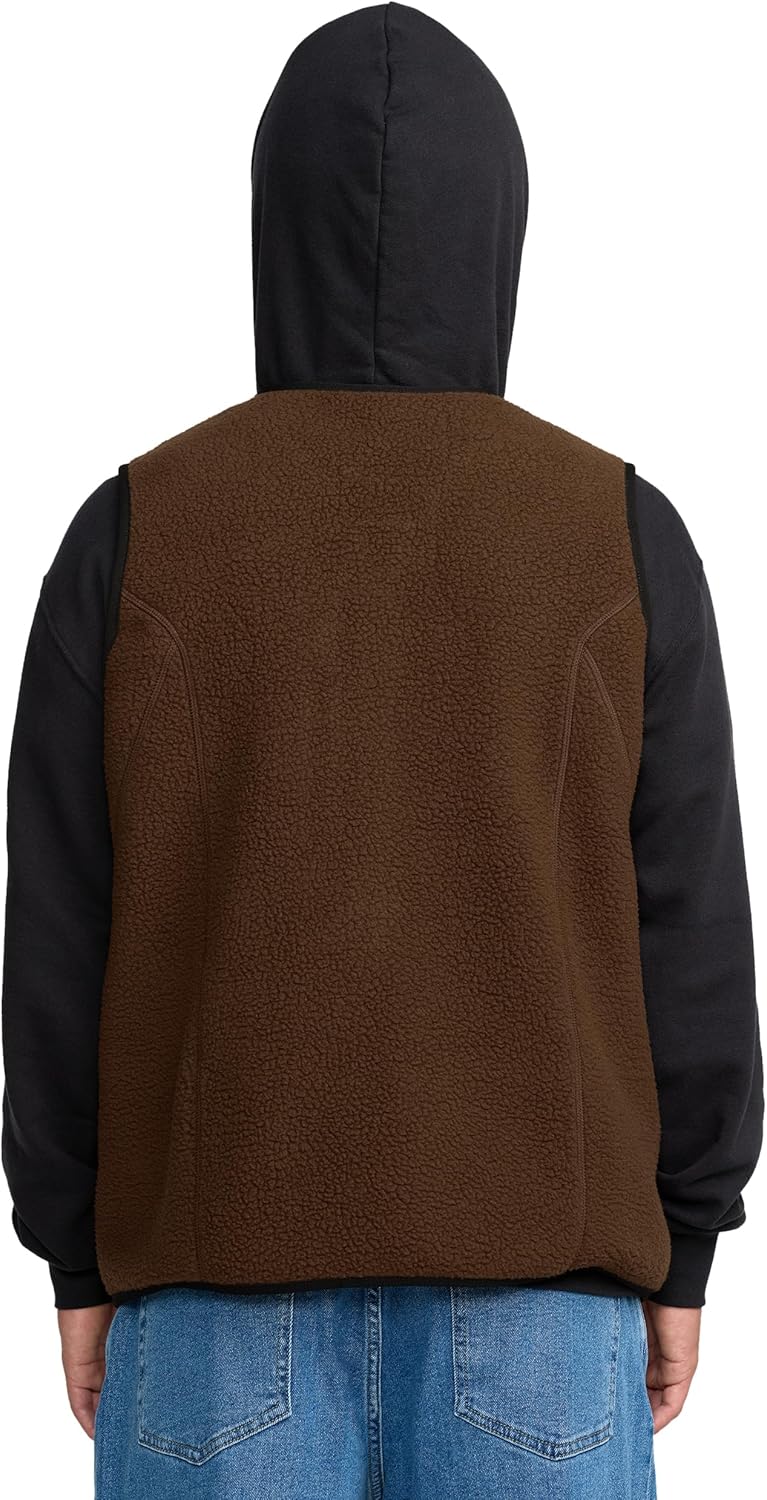 Volcom Men's Sherpa Snowdrift Vest – Fleece Zip Vest With Handwarmer Pockets - Image 8