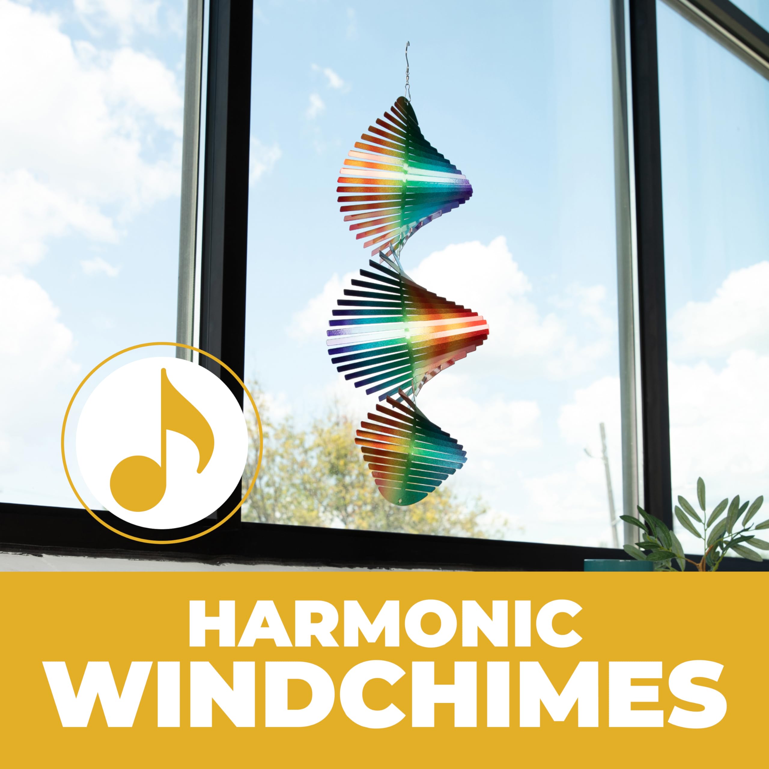 VP Home Rainbow Helix Kinetic Wind Spinner for Yard and Garden Wind Spinner Outdoor Metal Large Hanging Rainbow Decor 3D Garden Art Wind Sculpture Spinners