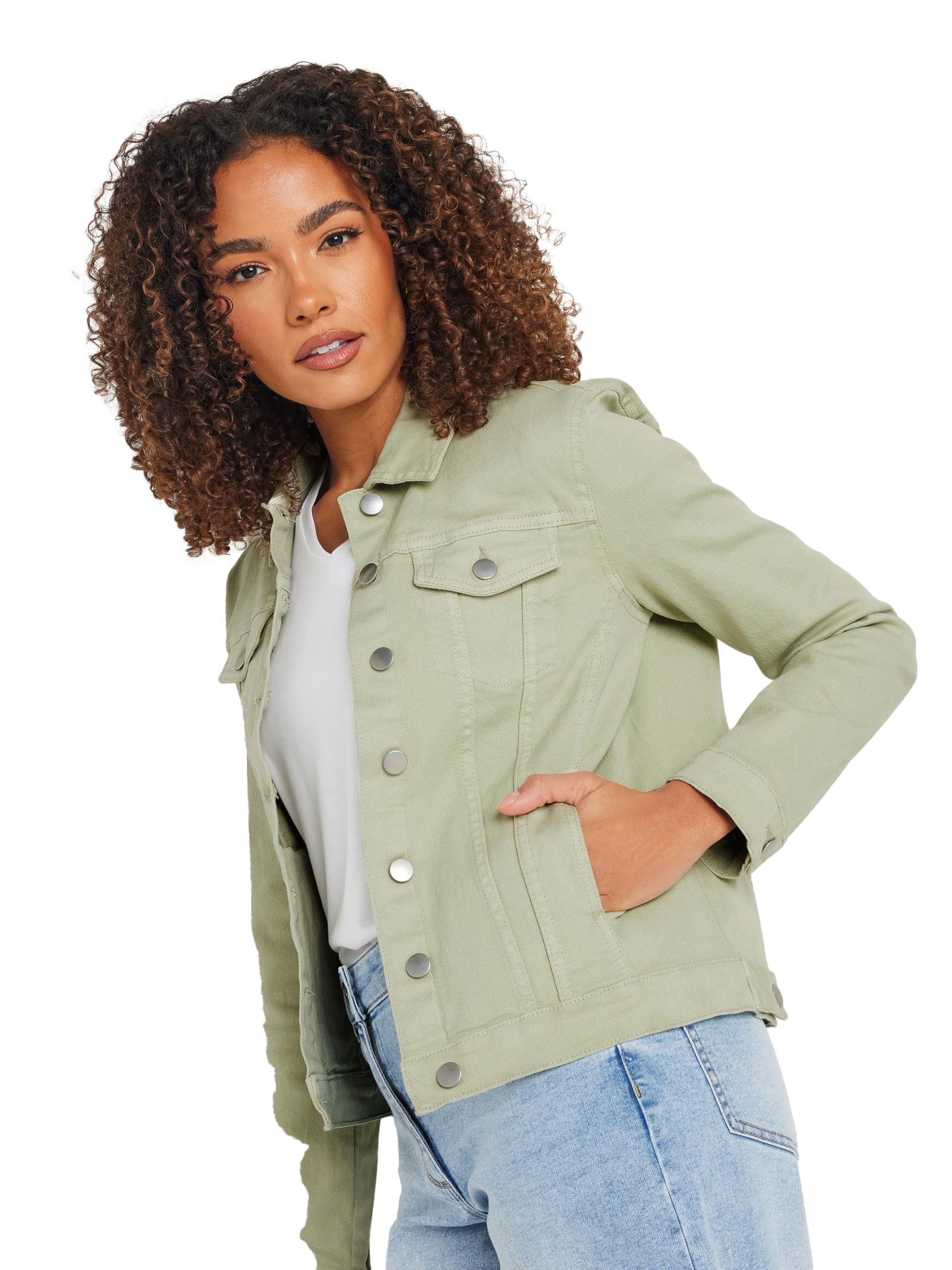 M&Co Sage Green Denim Jacket - Women's