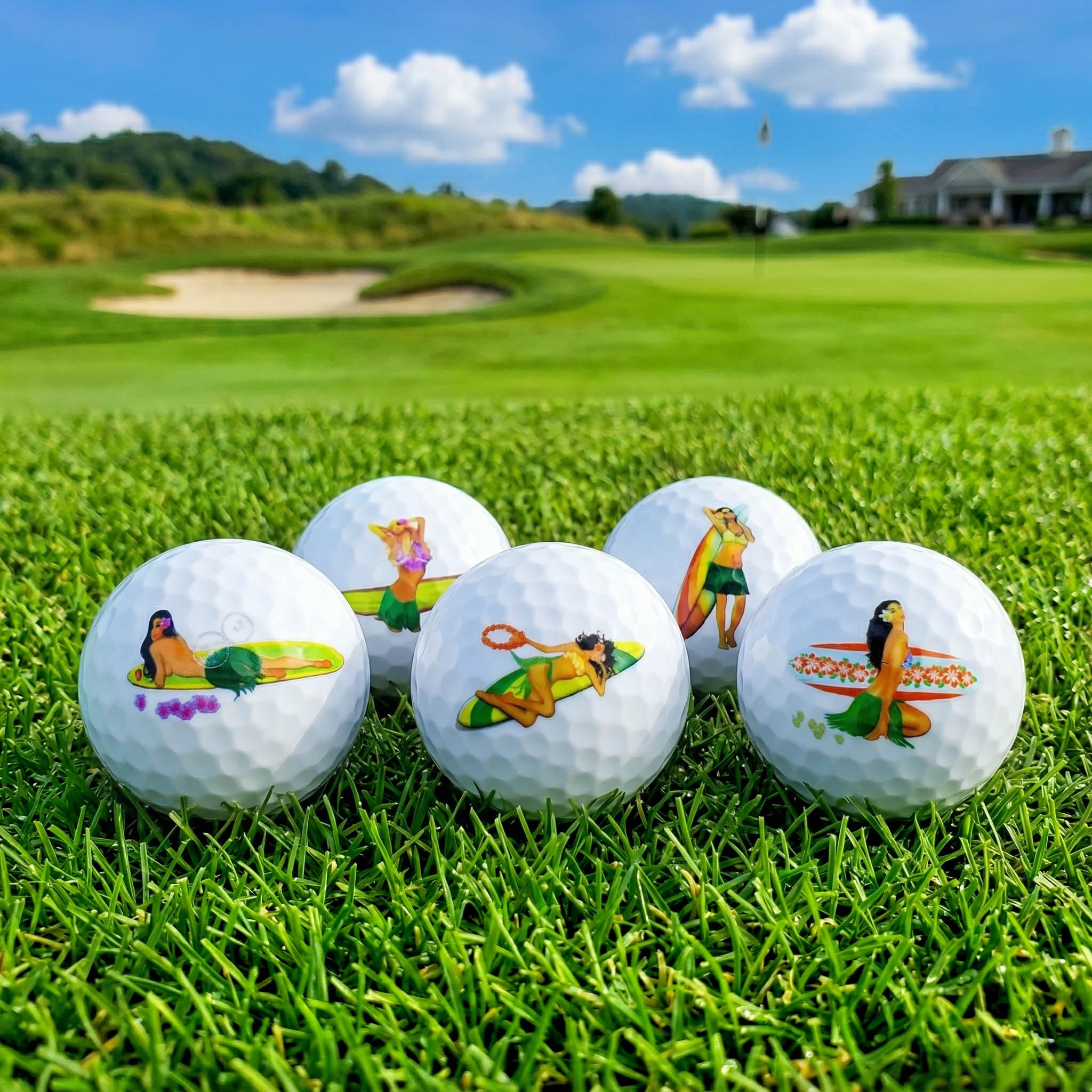 Navika Golfbälle für Mädchen, Surfer-Mädchen, 2 Stück
