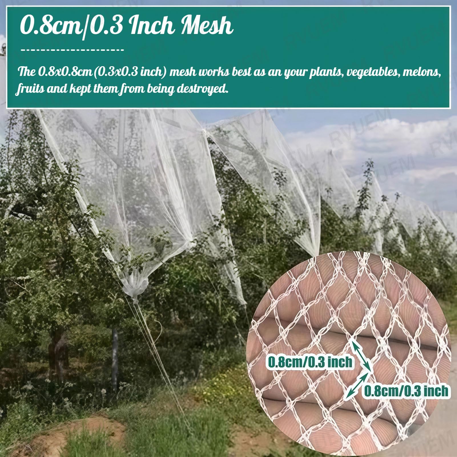 Filet de protection contre les insectes et les oiseaux - Protection contre la grêle - Pour arbres fruitiers et légumes