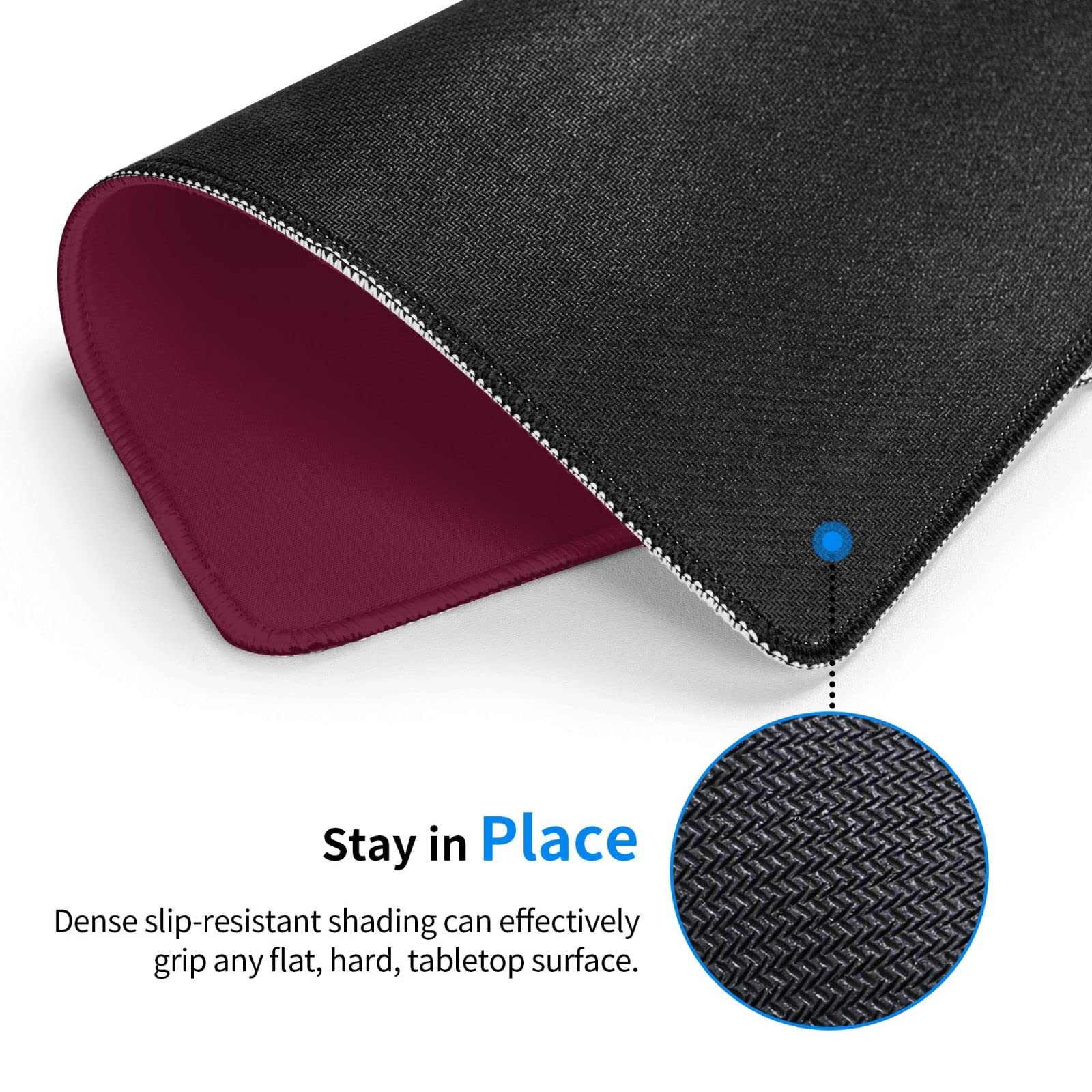 Tappetino Mouse Kaili Vera Pelle Rosso - K0001V - Kit Ufficio