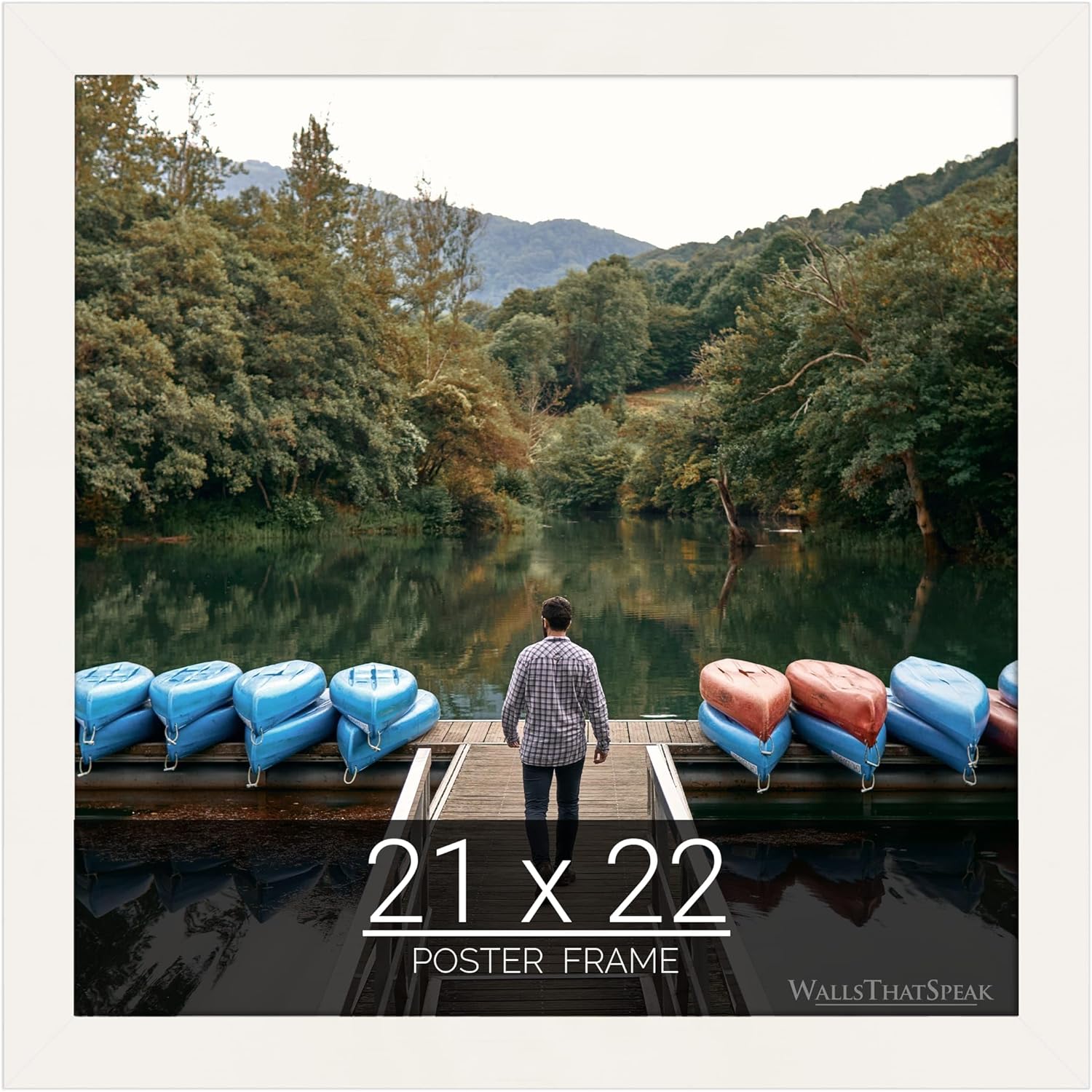 wallsthatspeak 21x22 white Picture Frame for Puzzles Posters Photos or Artwork