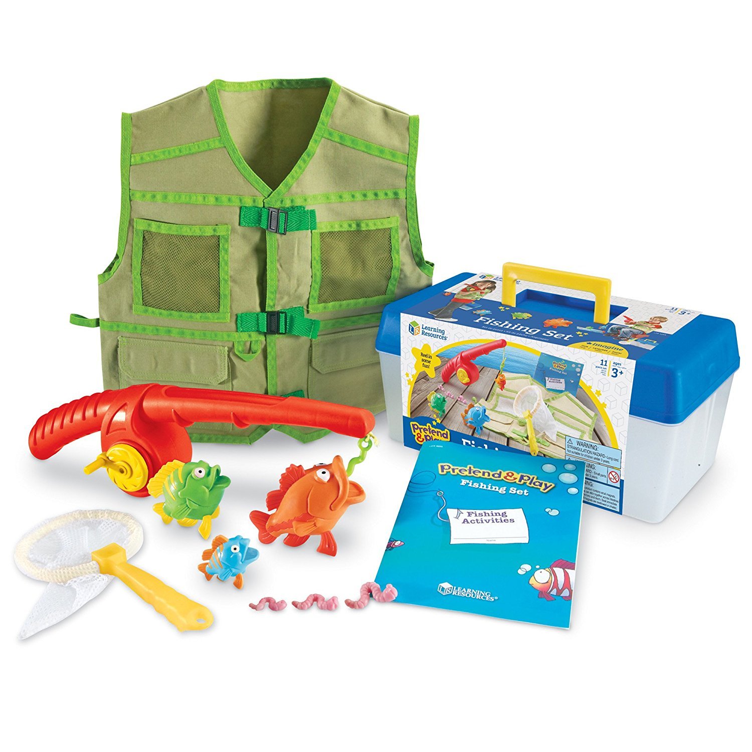 Learning Resources Pretend & Play Fishing Set - Toddler Bath, Montessori Water Toys, Kids Beach Games, Pool Accessories, Fisherman Costume for Children, Fine Motor , Gifts for Boys and Girls