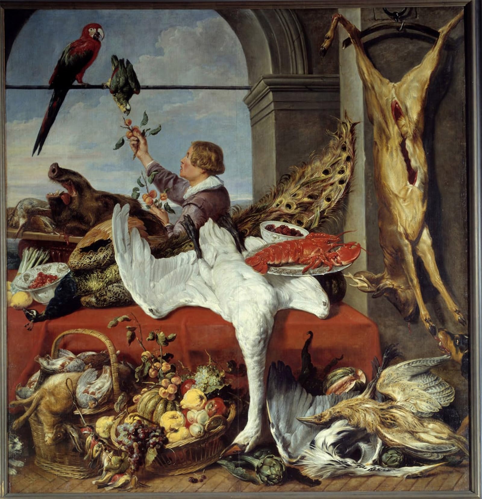 SERENDIPITP Vintage Wall Art Canvas Nordic Poster Canvas Print Picture Interior of Offices Still Life of Vegles by Frans Snyders or Snijders Wall Art Poster for Home Decor 60x90cm