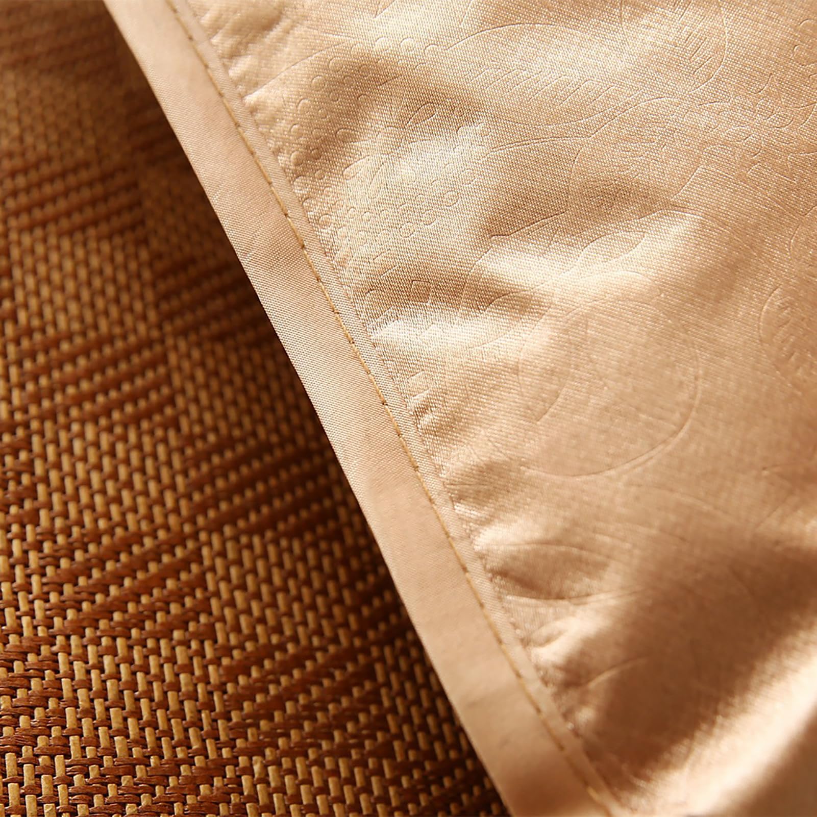 Qcwwy Rattan-Bambusmatte, Bambus-Bettlaken, Rattan-Matte für Bett mit Superelastischem, Festem Band, Umweltfreundlich, Ungiftig, für den Sommer Kühl, Faltbar Ai衍生词:-Bambusmatte, Bambus-Bettlaken,