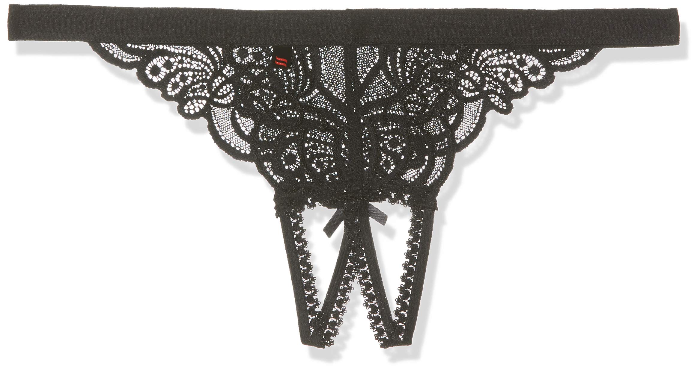 Obsessive Crotchless Thong Black L/XL