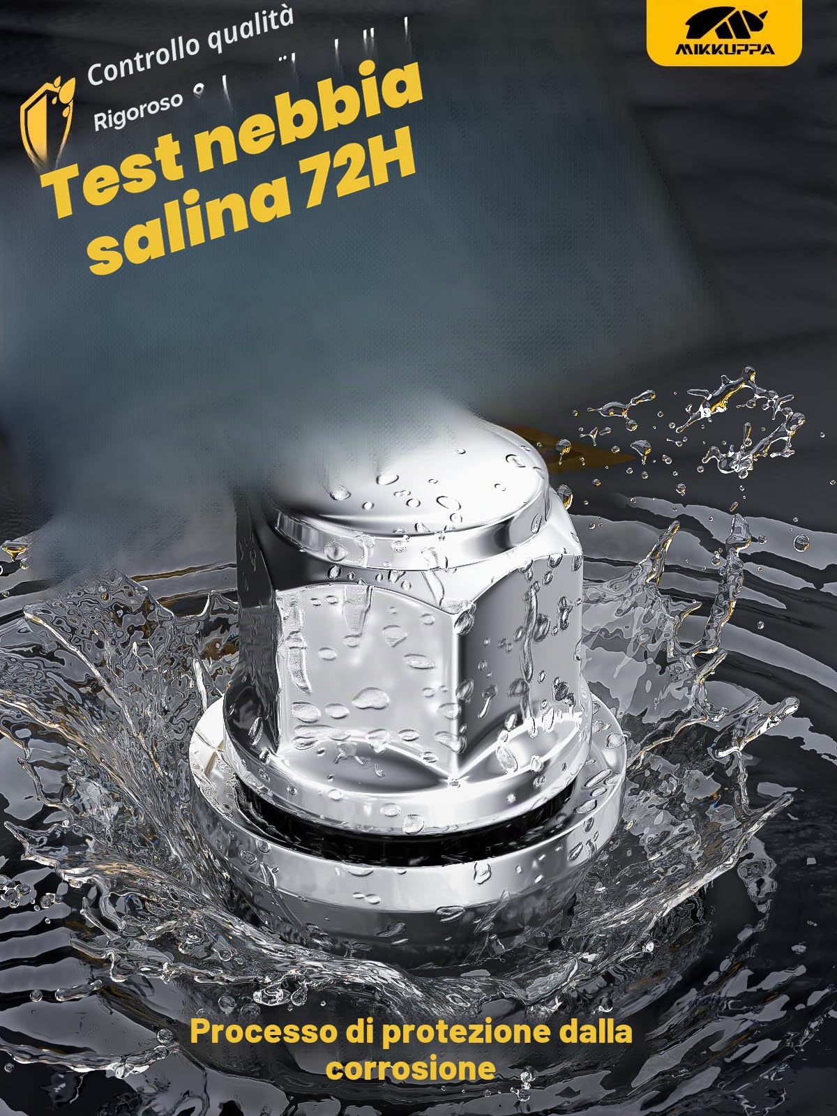 MIKKUPPA Dadi cromati M12 x 1,5, SW19, 20 pezzi OEM Factory Style per la maggior parte delle Ford Fiesta Focus Fusion, ruote in fabbrica, ghiande, dade, estremità chiuse