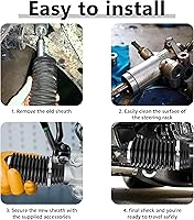 Vista 5 de Kit de funda para cremallera de dirección, fundas universales para cremallera de dirección y piñón, juego de fundas para varilla de unión