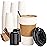 RACETOP 16 oz 100 Pack Disposable Paper Coffee Cups with Lids, Sleeves and Stirrers, Hot Cups, Paper Cups with Lids, Sleeves and Stirrers, Ideal for Home/Office