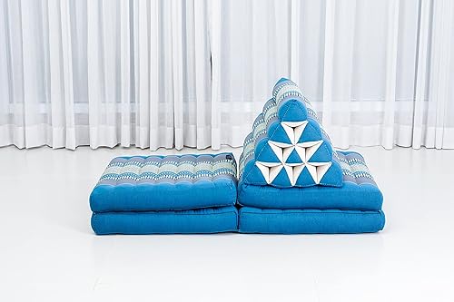 Miniatura 7 de Leewadee Cómodo colchón japonés de suelo, cama tailandesa con cojín triangular, colchón futón, tapete de masaje tailandés extra largo, 89 x 20