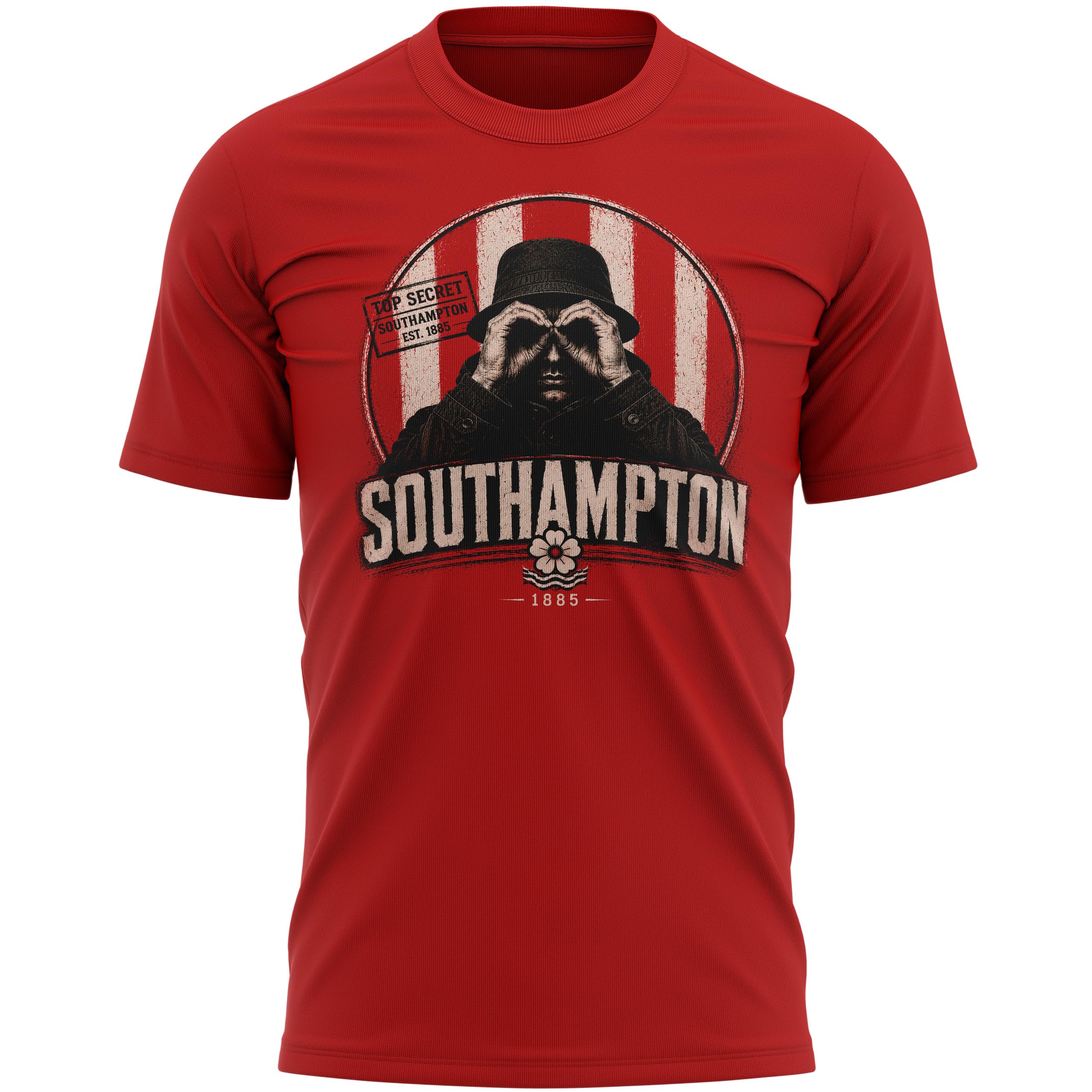 Funny Mens Southampton Spy T Shirt - Top Secret 1885 Spygate Football Tee Supporters Fans, XL, Red