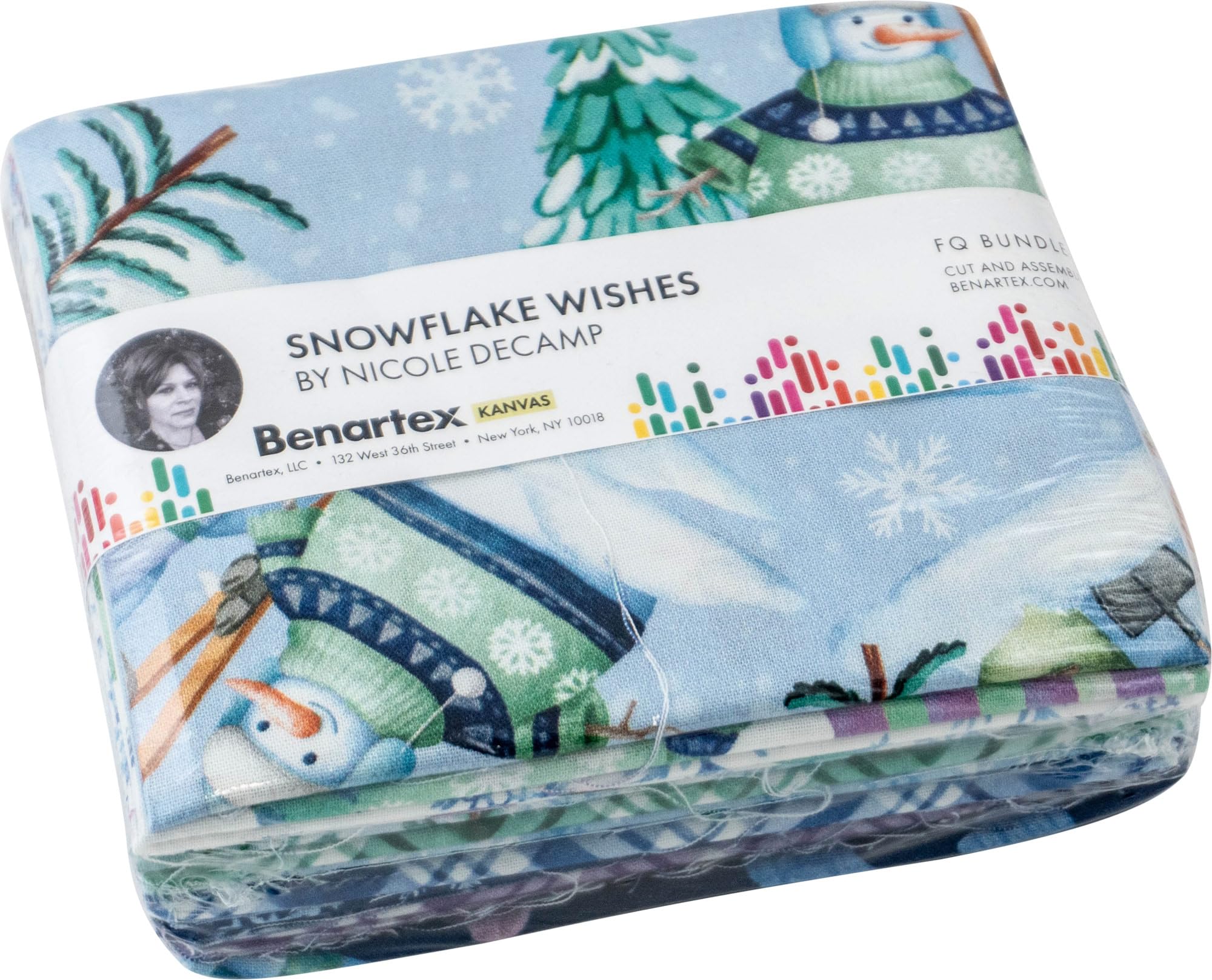 Benartex Assorted Nicole Decamp Snowflake Wishes 11 Fat Quarters