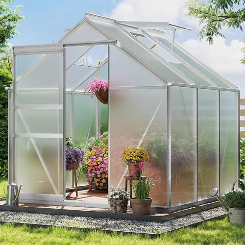 YITAHOME 6x6FT Polycarbonate Greenhouse Heavy Duty Green Houses Outdoor Greenhouses