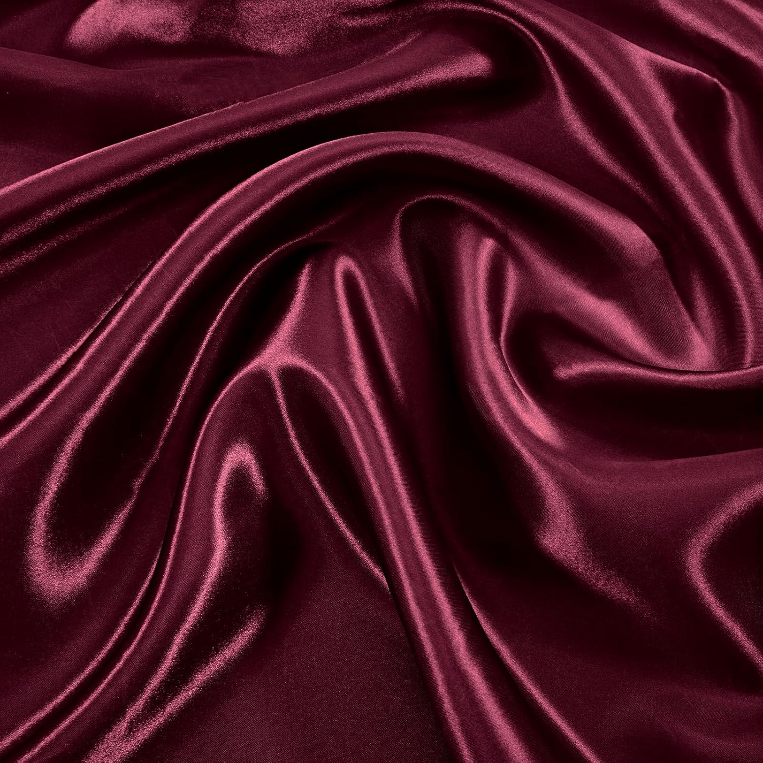 VACVELT Burgundy Satin Napkins, 100 Pack, 17x17 Inch, Square, Wedding Napkins, Satin Fabric, Luxury, Reusable, Machine Washable