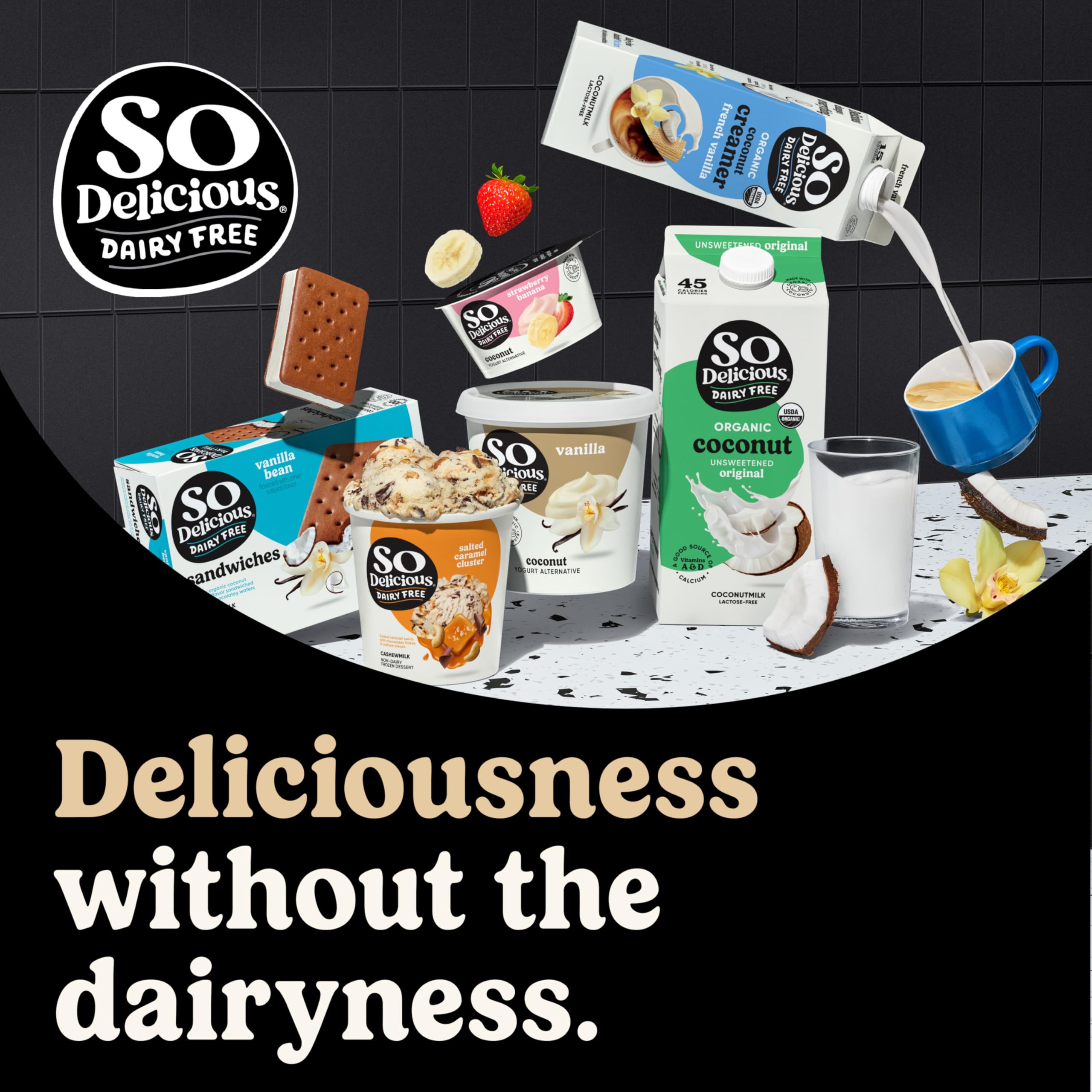 So Delicious Dairy Free Coconut Milk Creamer French Vanilla Vegan Organic Non-GMO Creamy Plant Based Coffee Creamer 32 — view 9