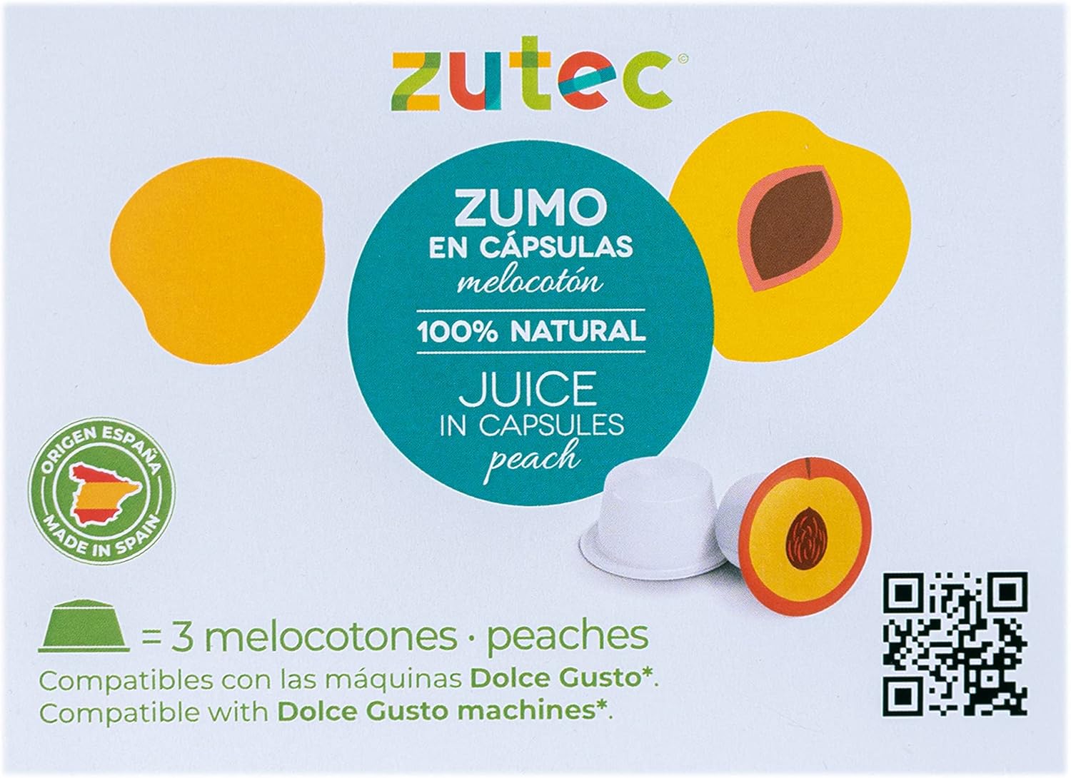 Zutec - Cápsulas de Zumo de Melocotón - Compatibles con cafeteras Dolce  Gusto* - 6 Estuches de 12 cápsulas - 72 cápsulas : Amazon.es: Alimentación  y bebidas