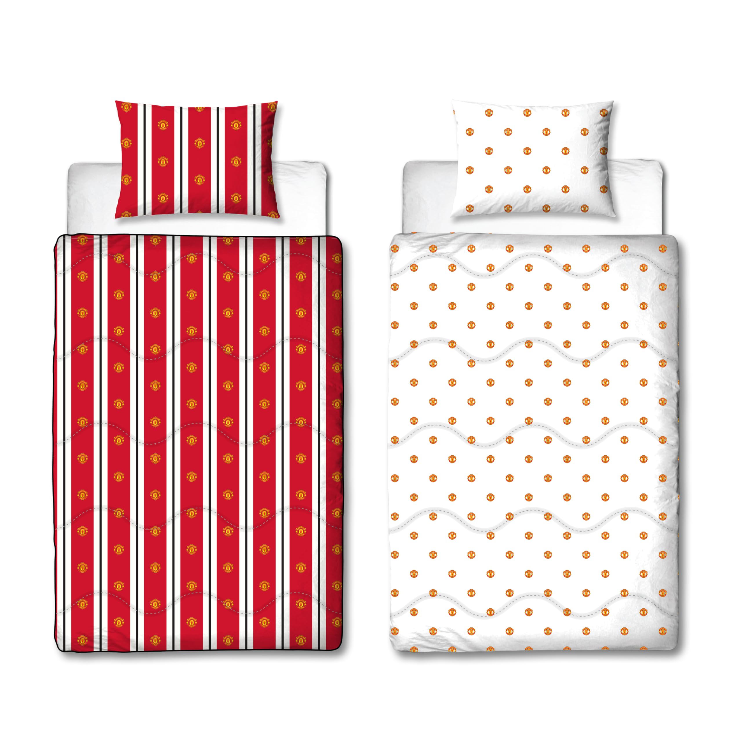 Compra Manchester United Core Stripe Double Duvet Cover Red Tienda de Manchester