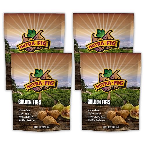Nutra Fig Golden California Higos secos Higos secos sin azúcar añadido, aperitivos sin gluten, higos secos sin azúcar, frutos secos de higos