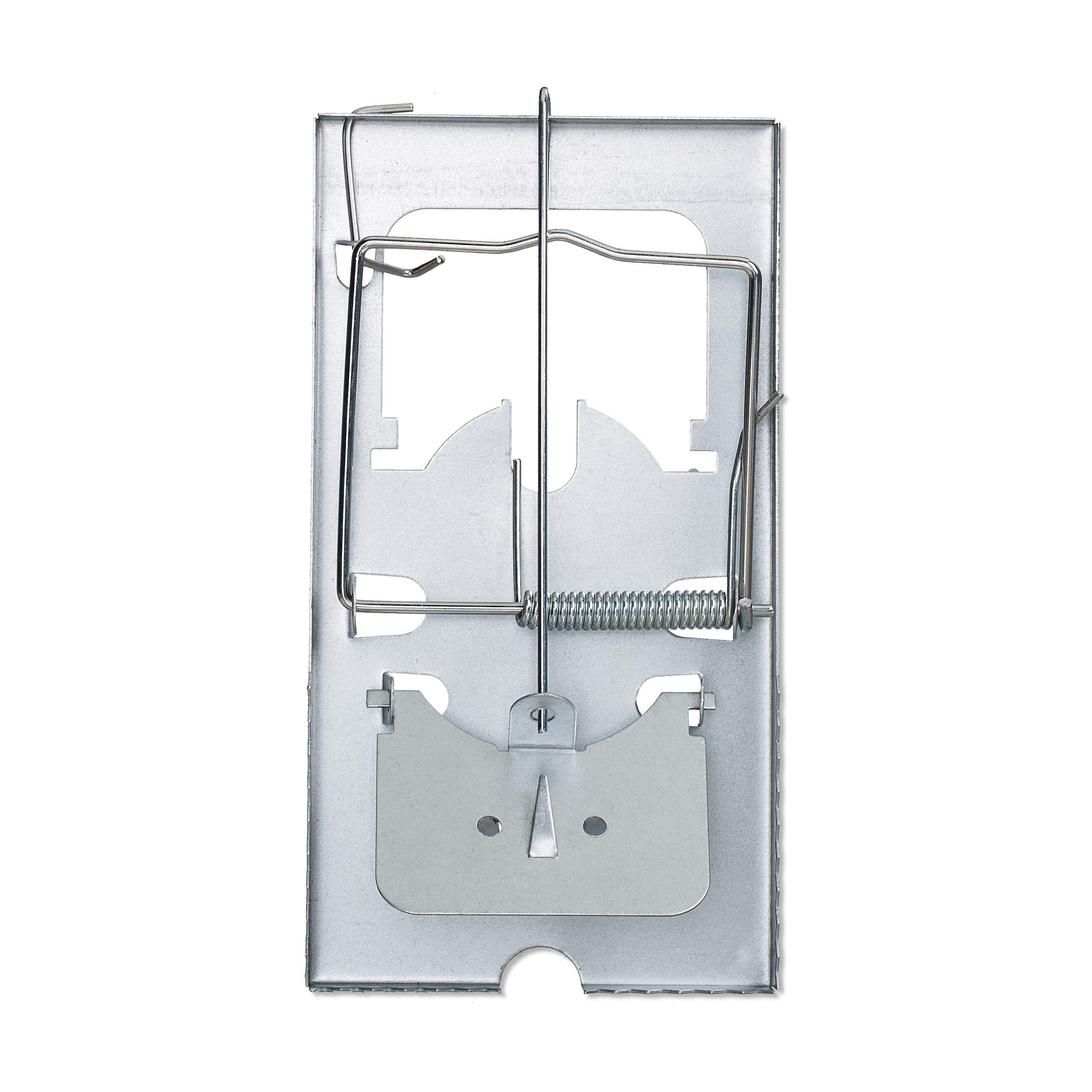 Relaxdays Trappola per Topi, Set da 4, Superficie Dentata, Riutilizzabili, Scatto Forte, Metallo, Rat Trap, Argento