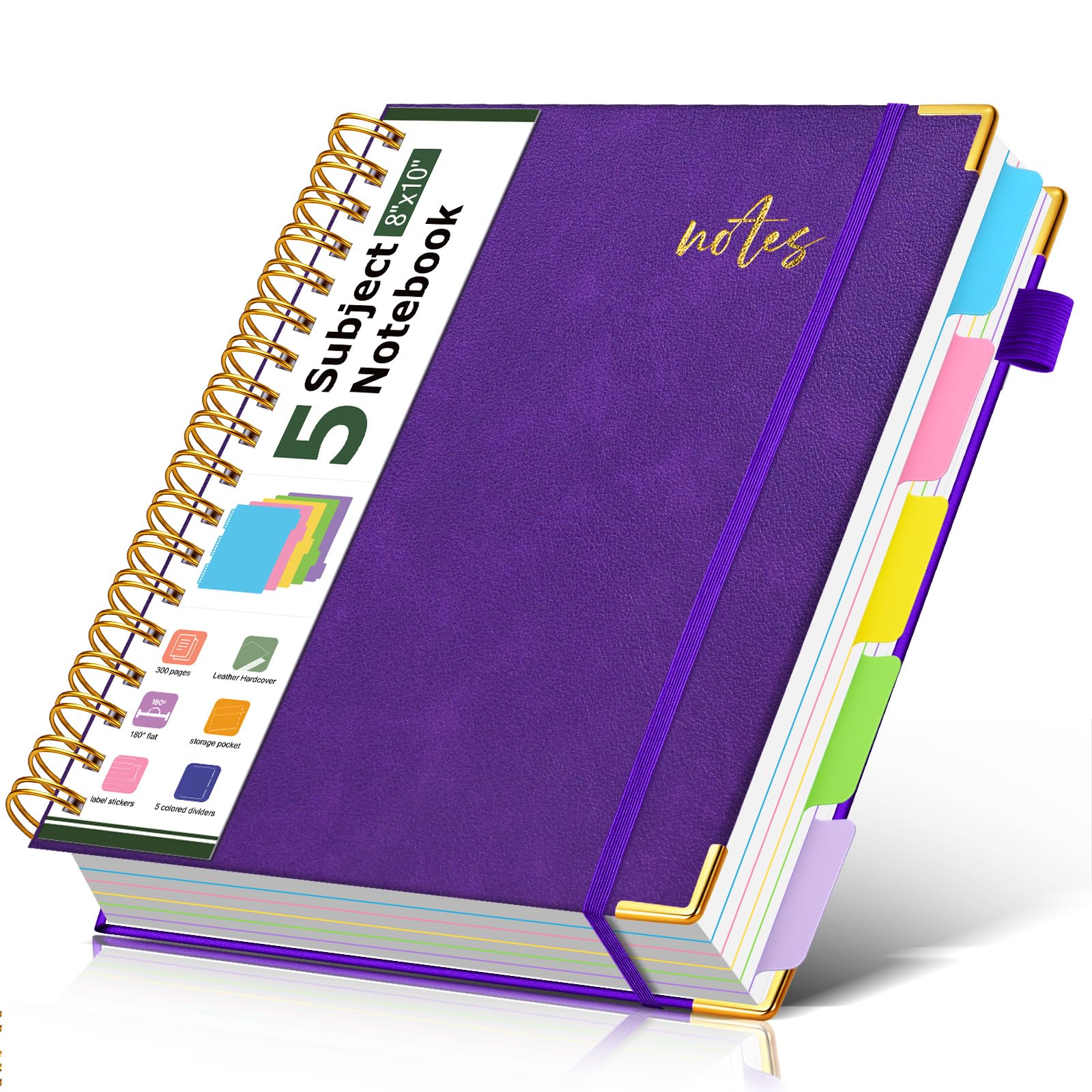PAPEJOON 5 subject notebook college ruled B5 Purple โ image 1