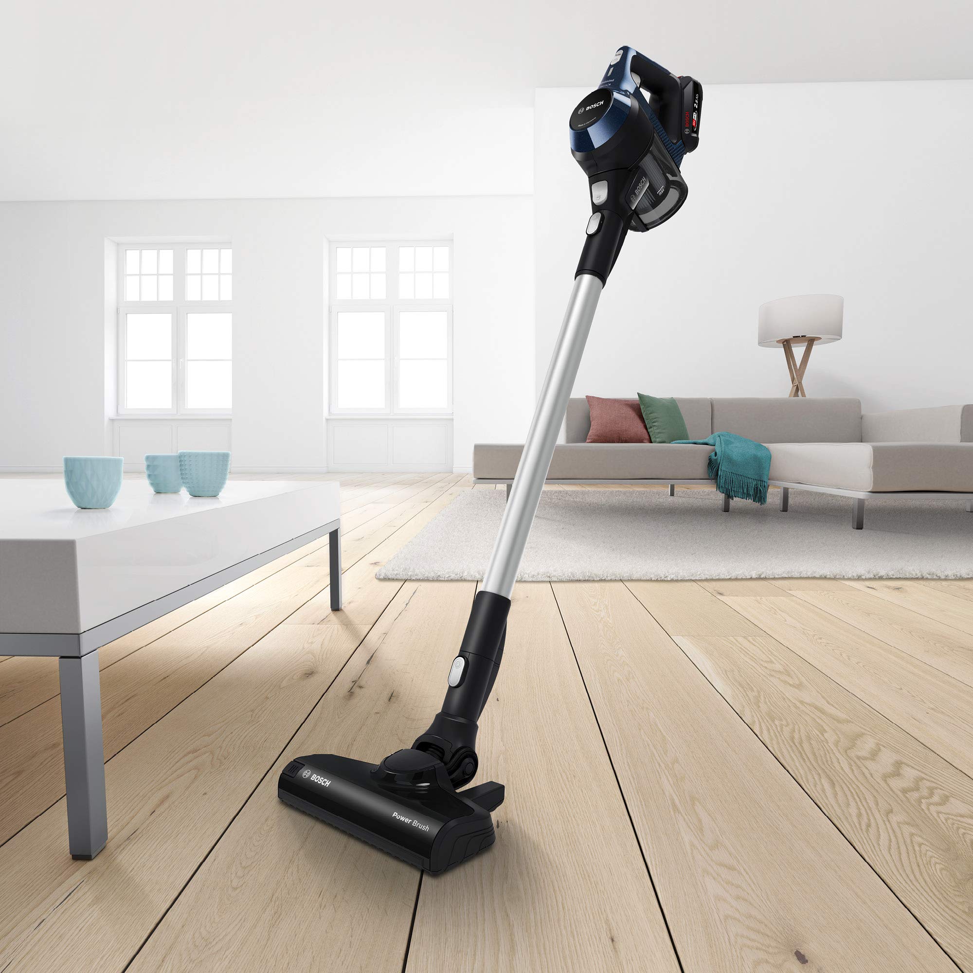 Bosch Akku-Staubsauger Unlimited Serie 6 BBS611PCK, kabelloser Handstaubsauger, beutellos, leicht, Hygiene-Filter, 10 Jahre Motorgarantie, hohe Saugleistung, Lange Laufzeit, alle Bodenarten, blau
