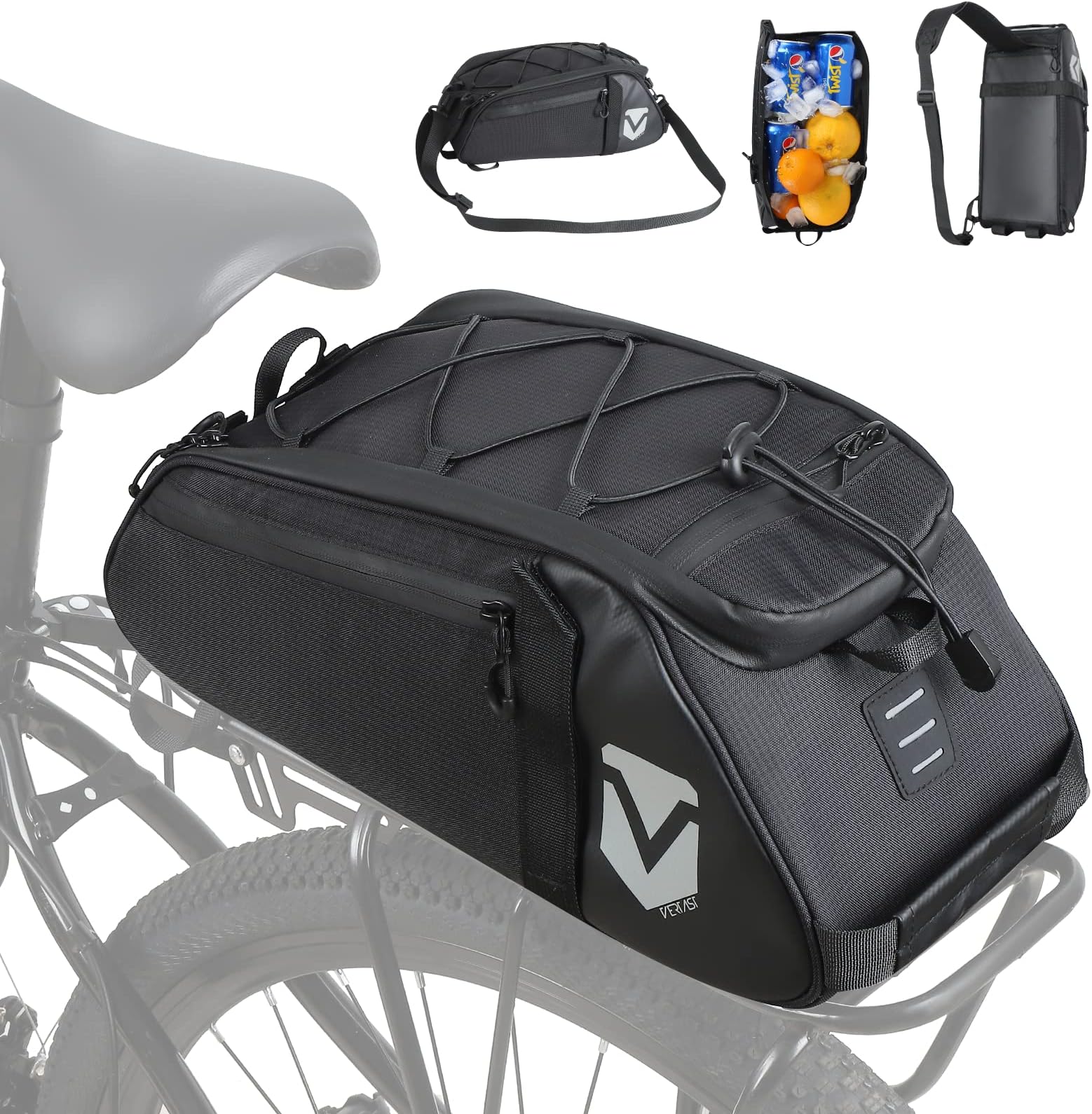 Sacoche de vélo 4 en 1, sacoche de vélo pour porte-bagages, étanche, 24