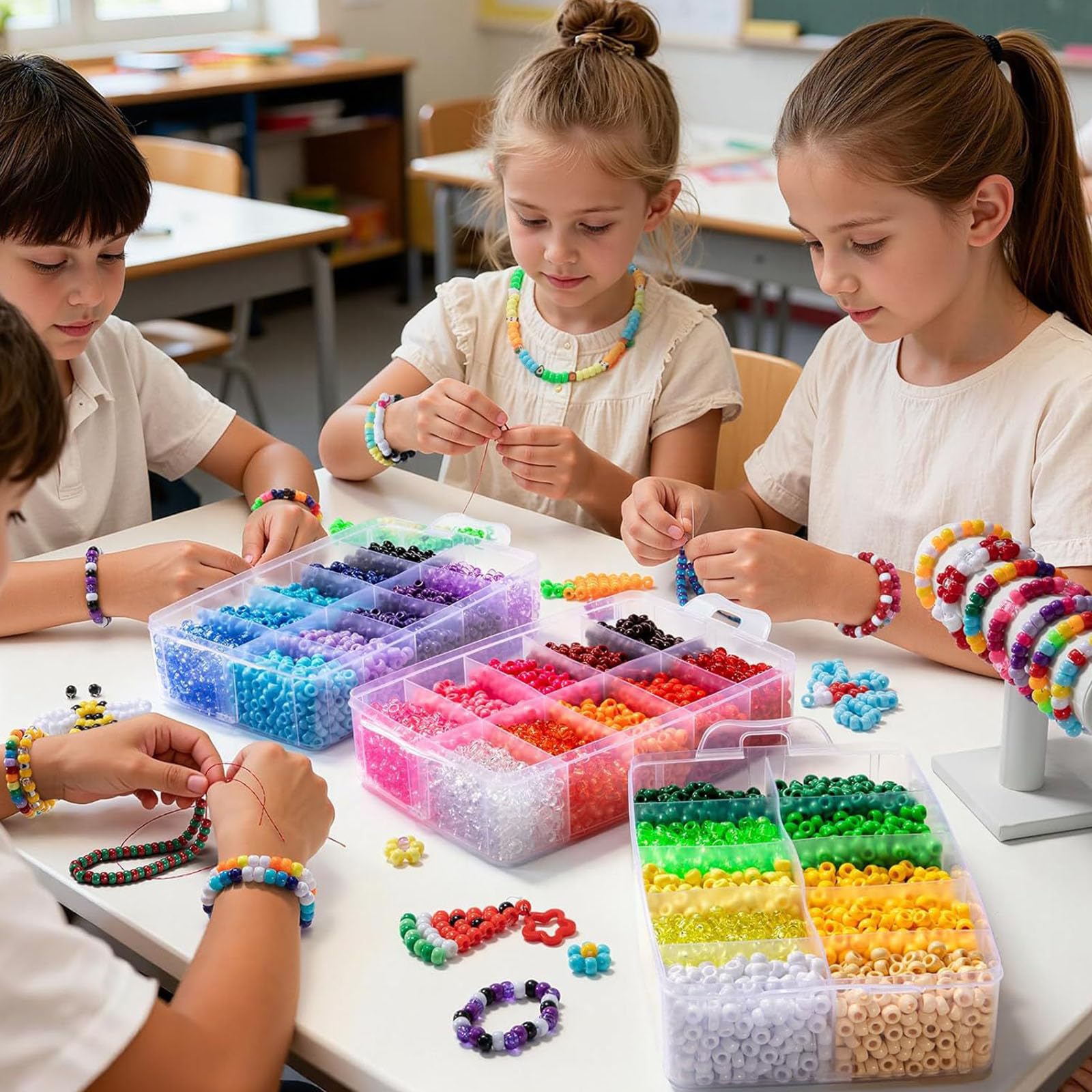 Kit de Perles à Grands Trous avec 30 Couleurs