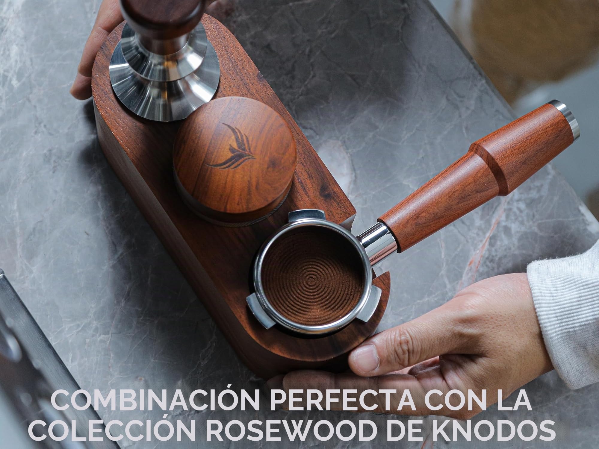 Distribuidor de Café 54mm para Sage – Nivelador, Mango Madera