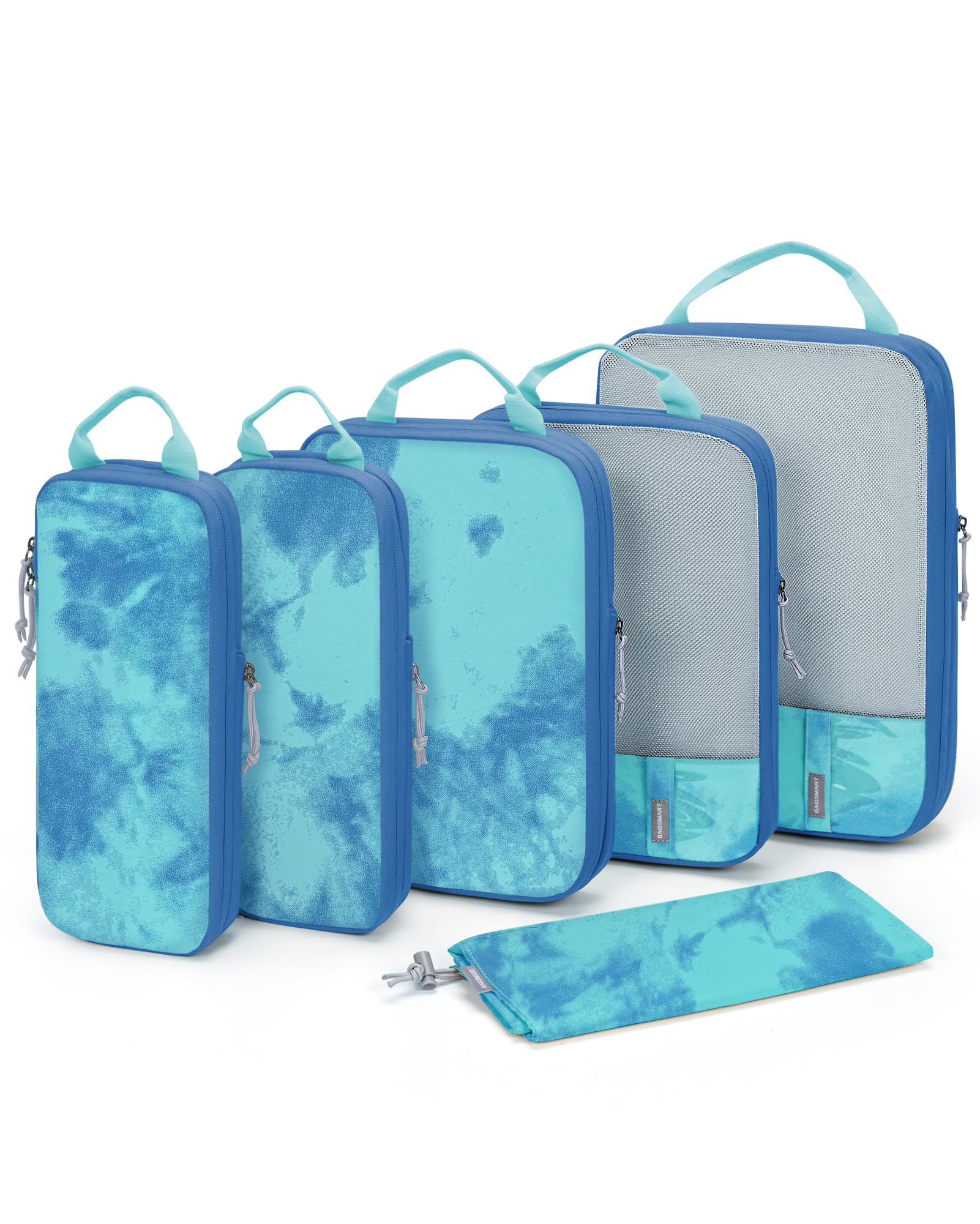 BAGSMART6 Set Compression Packing Cubes - Lightweight Travel Essentials, Durable Luggage Organizer