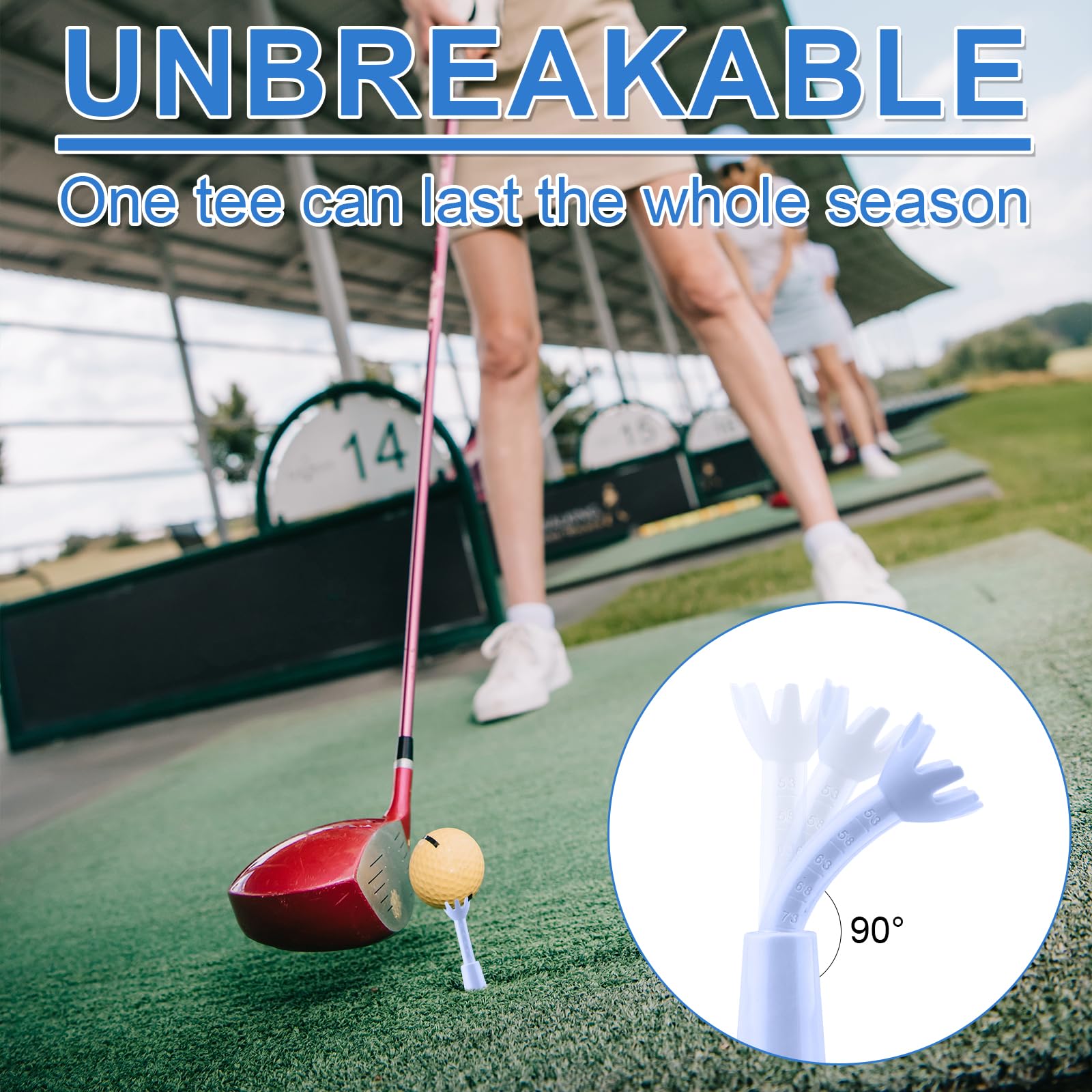 BOXOB 2 Pezzi Tee da Golf Regolabili, Tee Simulatore di Golf per Tappetino da Campo Pratica Piolo a Sfera Flightpatch Accessorio per Allenamento per Golfisti Uomini