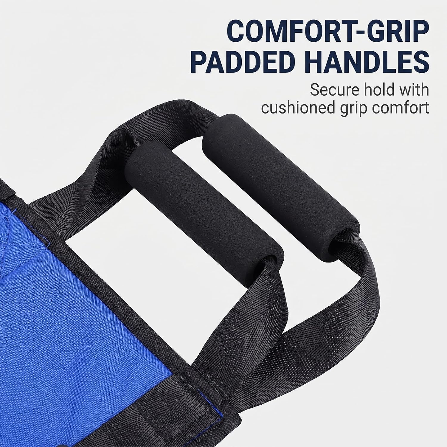 Transfer Sling for Elderly & Disabled, Patient Transfer Lift Assist, Transfer Board Alternative for Stairs, Chairs & Cars, Portable Stair Lift for Seniors, Emergency Evacuation Chair Pad (Blue)
