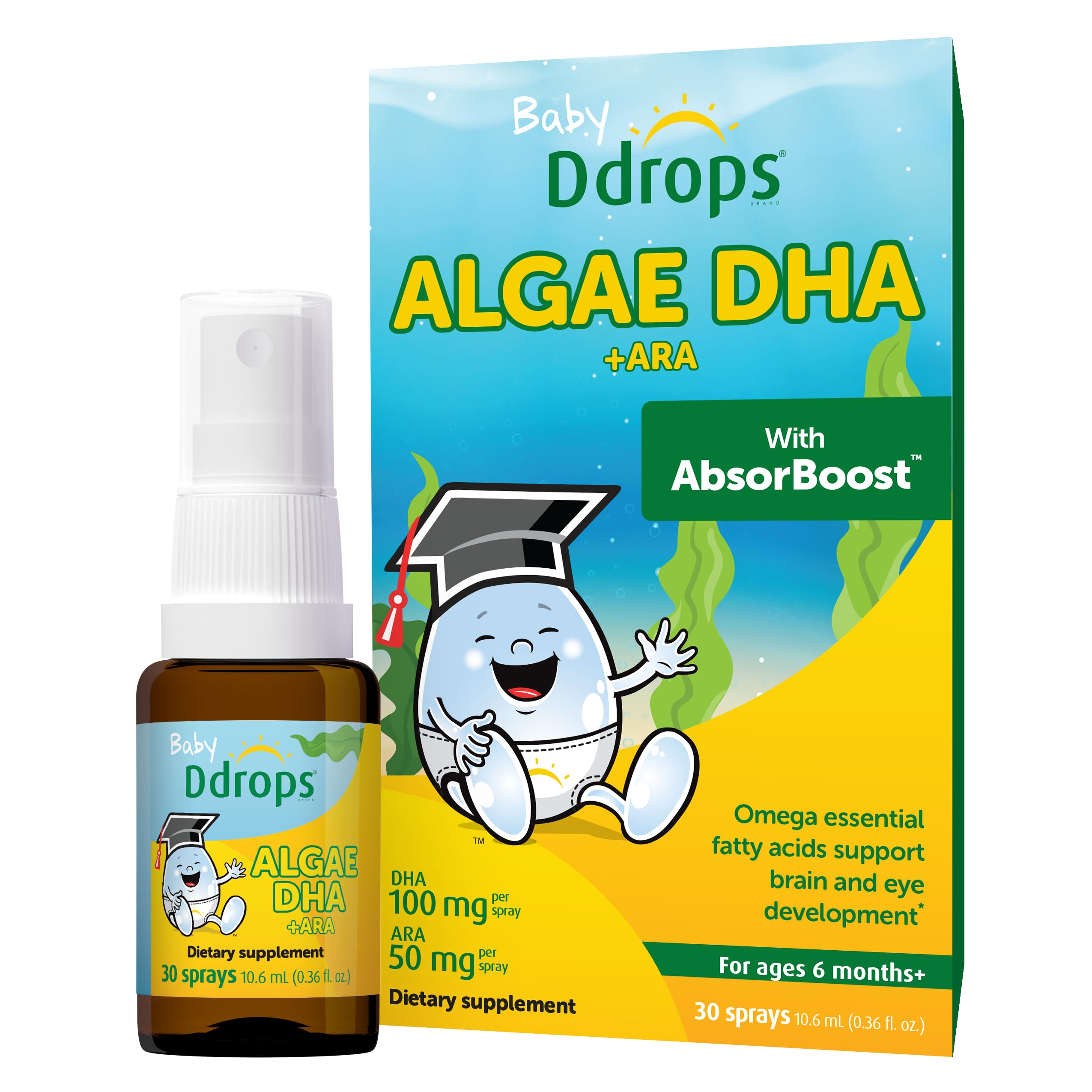 Ddrops Baby Algae DHA + ARA, 30 Sprays