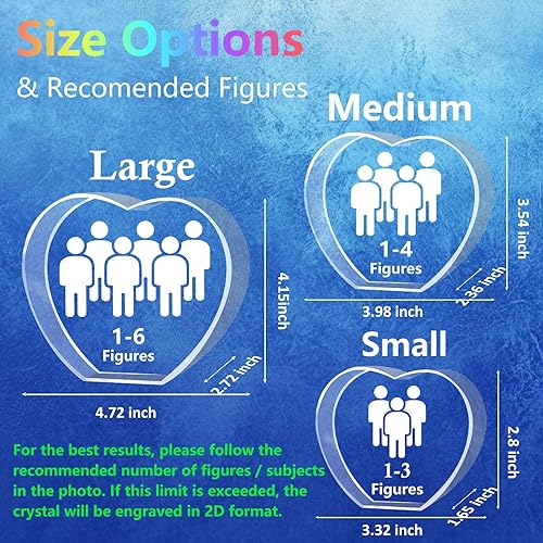 Miniatura 5 de Foto de Cristal 3D Personalizada, Marco de Fotos de Vidrio Grabado con Láser Personalizado, Excelentes Regalos de Aniversario, Cumpleaños, Navidad,