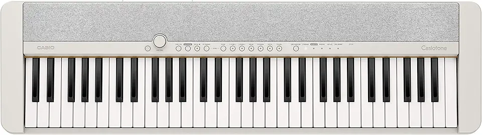 Casio Casiotone CT-S1 – Teclado retrô sensível ao toque de 61 teclas | Design elegante e portátil para iniciantes e profissionais | Piano de cauda estéreo + 60 tons AiX | Conectividade USB-MIDI |