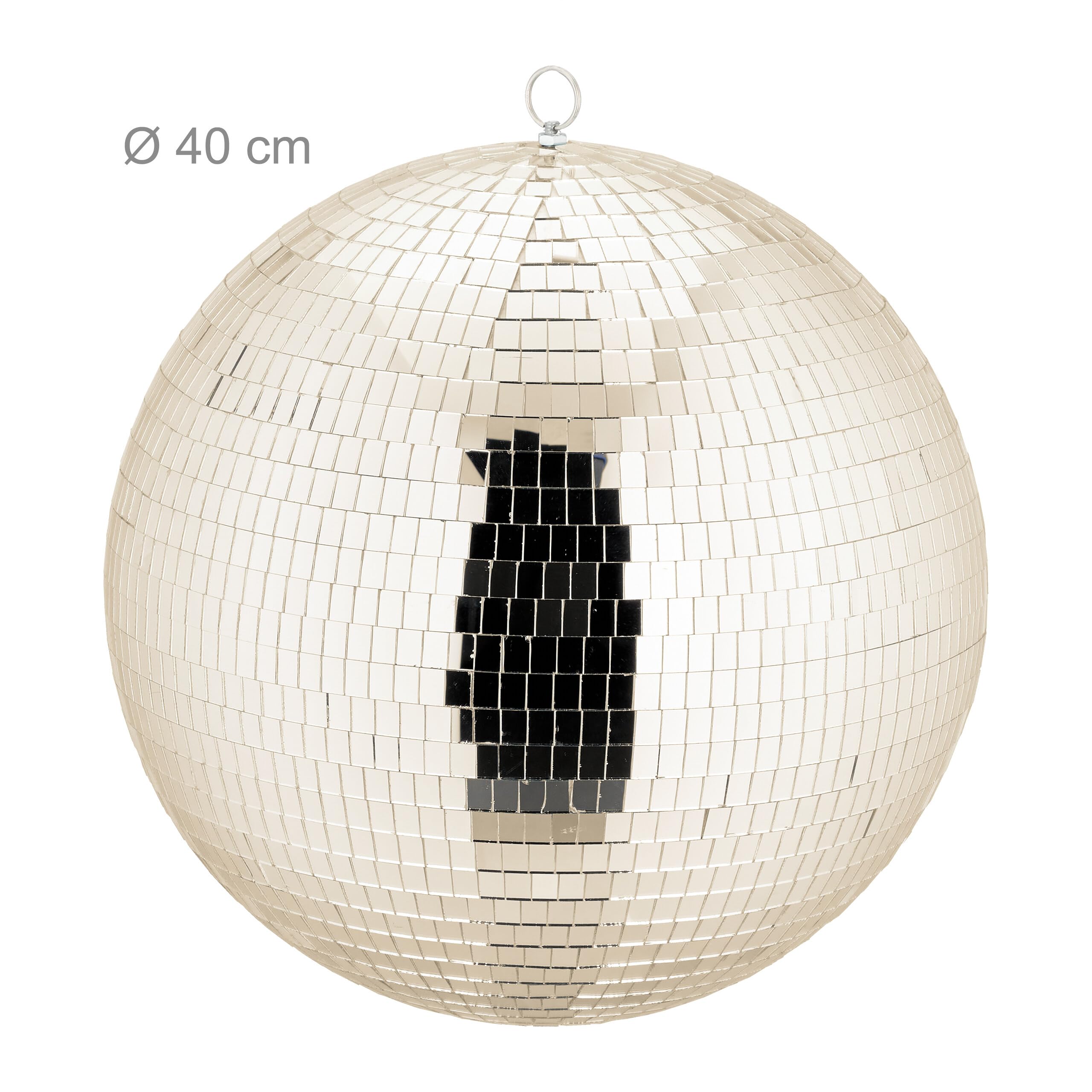 Relaxdays Kula dyskotekowa, Ø 40 cm, dekoracyjna kula lustrzana do zawieszenia, kula imprezowa z metalowym oczkiem, impreza dyskotekowa, szampańska