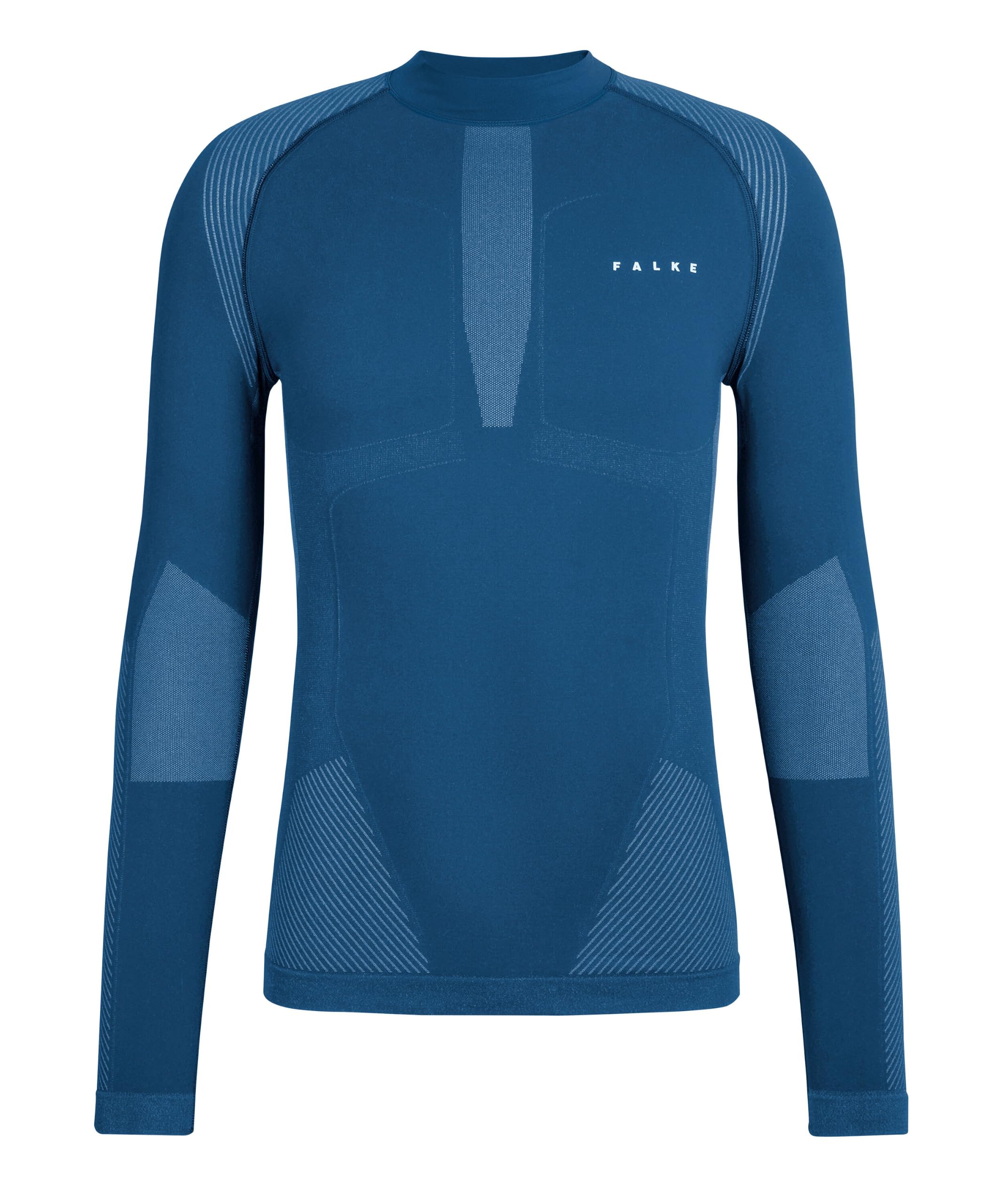 FALKE Mężczyźni Warstwa podstawowa (góra) Warm Turtleneck M L/s Sh materiał funkcyjny szybkoschnące chłodzące 1 Sztuka, Niebieski Blue Steel 6958, XXL