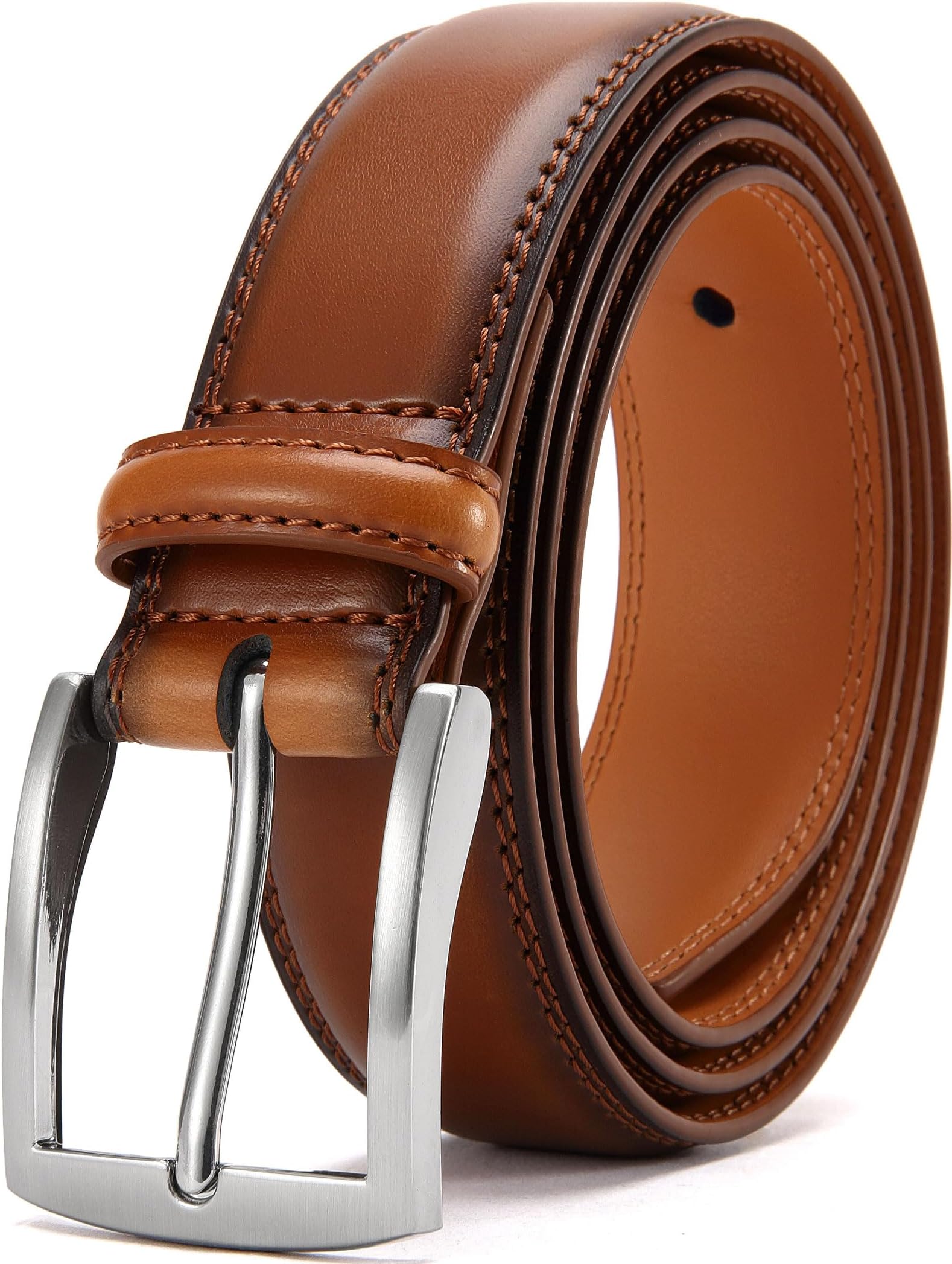 Mens Dress Belt - Genuine Leather Dress Belts For Men,Casual Suit Jeans Belt-Single Prong Buckle black belt