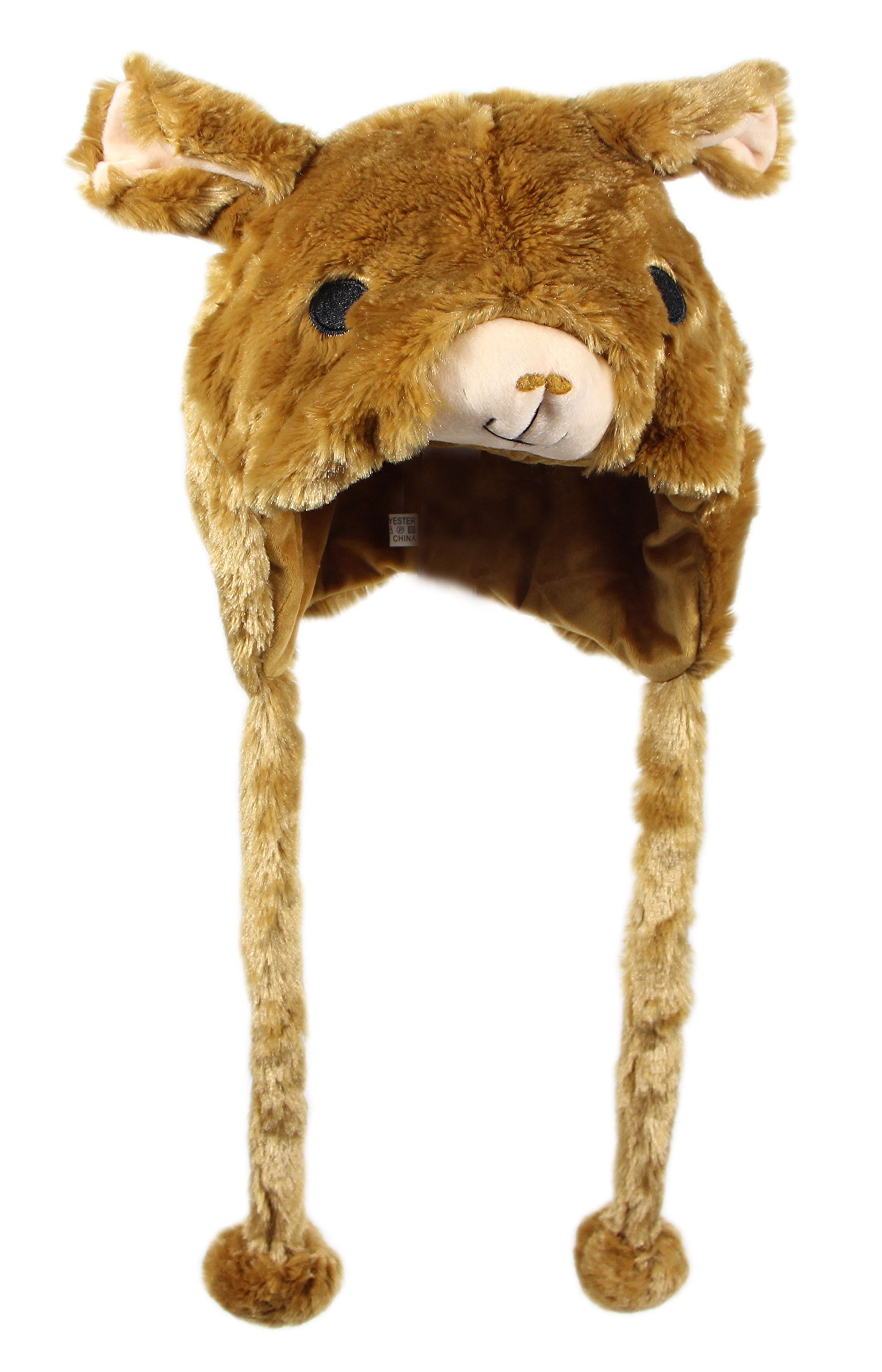 BiotertiPlush Fun Animal Hats One Size Cap Polyester With Fleece Lining