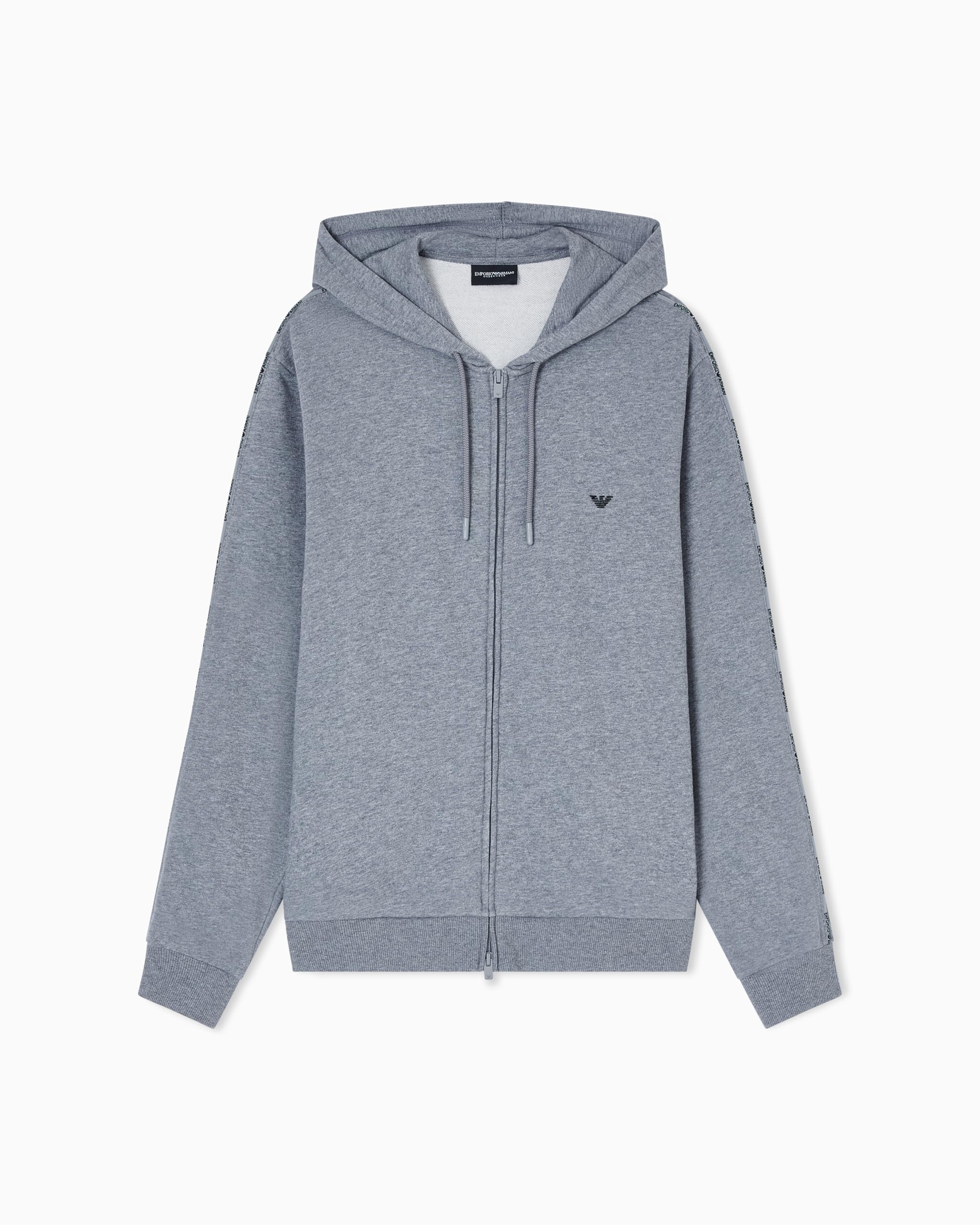 Emporio Armani Men's TERRY HOODED ZIP SWEATSHIRT Grey M