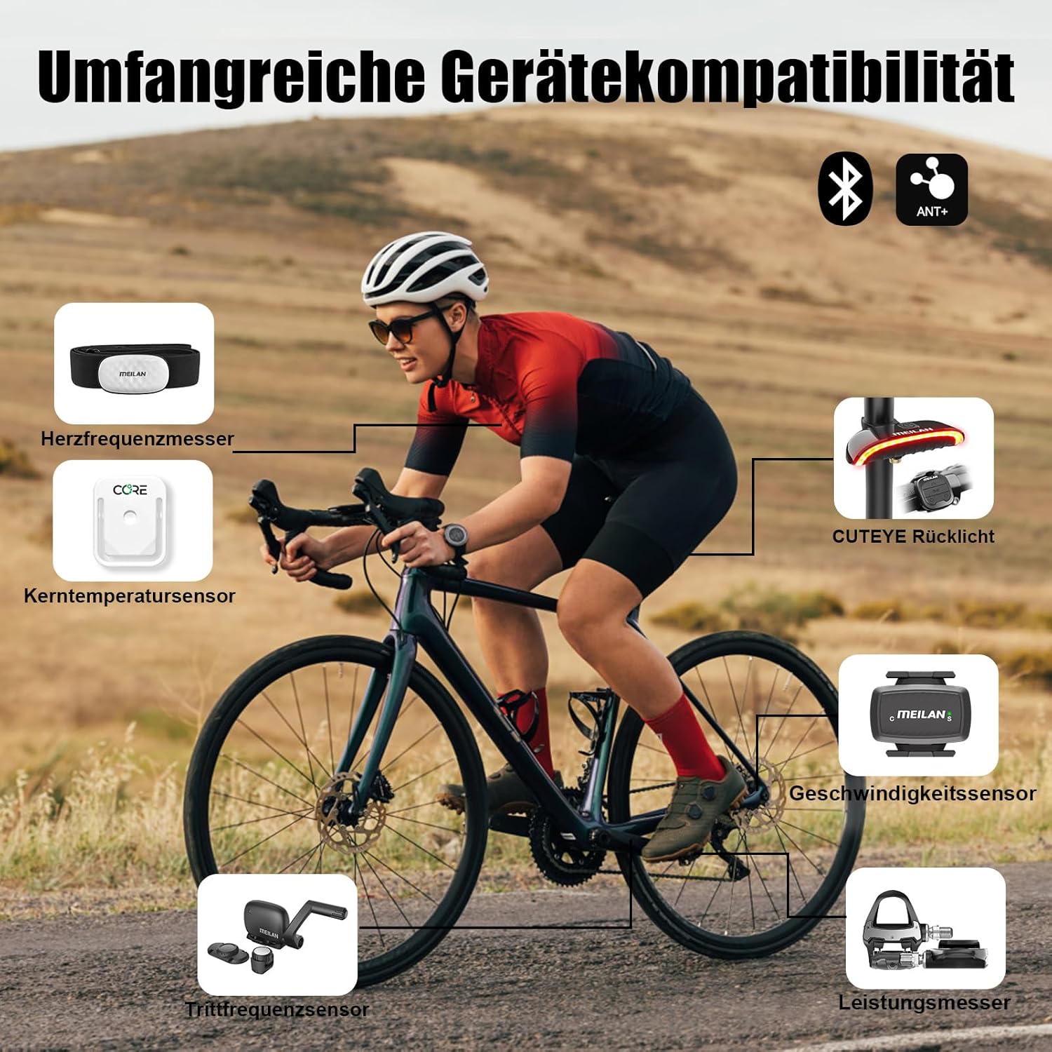 MEILAN Navihood L1 mounted on a bicycle handlebar