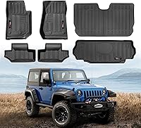 Vista 15 de Alfombrillas y forro de maletero de carga para Jeep Wrangler JL de 2 puertas 2018-2025 2026 para todo tipo de clima para accesorios de Jeep Wrangler