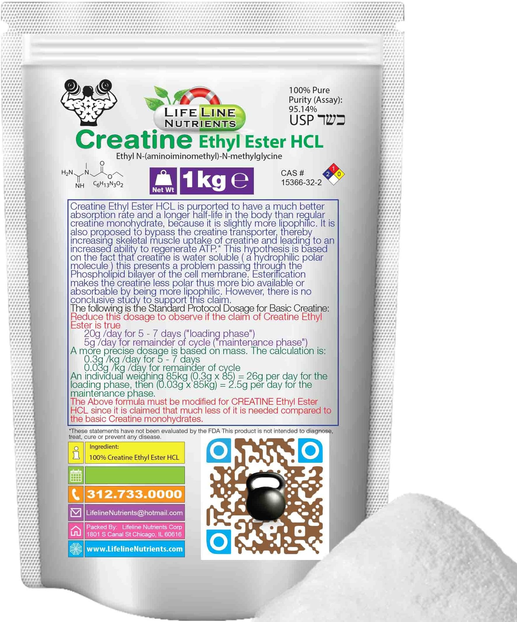 1kg, Creatine Ethyl Ester (Hcl) Hydrocloride - Free Shipping