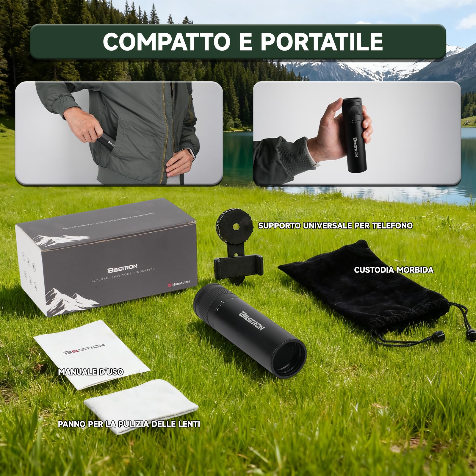 Telescopio Monoculare 7 X 32,HD FMC Professionale per natura | Telescopio Monoculare ad Alta Potenza Impermeabile – Compatto per Adulti per Watching Caccia Campeggio,Concerti